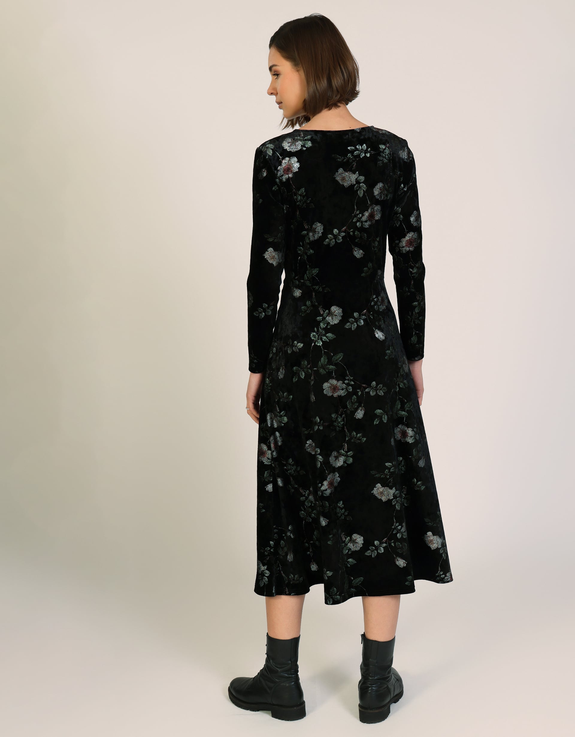 Monsoon Traffic People Blain Floral Velvet Midi Dress, view 3