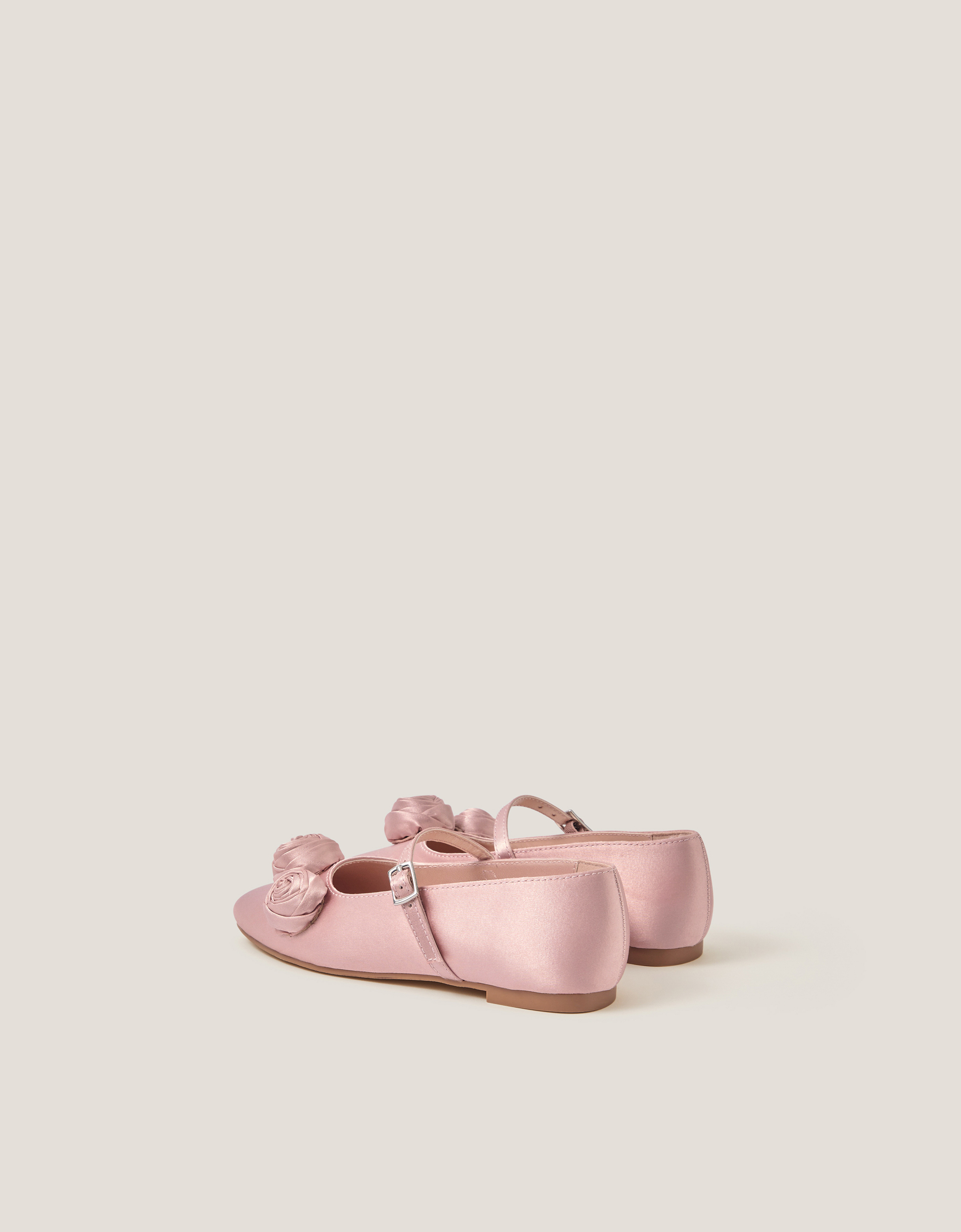 Monsoon Rosette Satin Ballet Flats, view 3