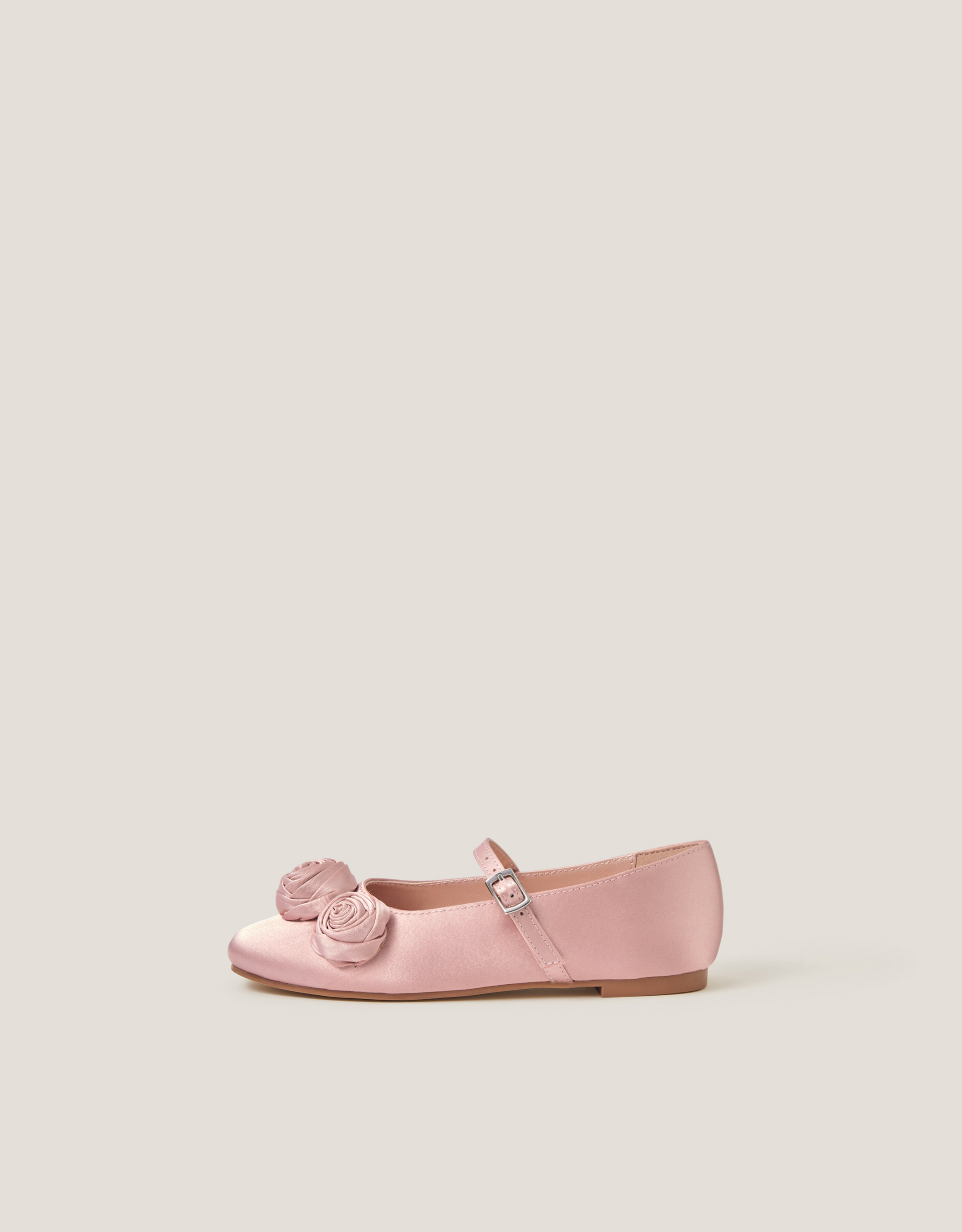 Monsoon Rosette Satin Ballet Flats, view 2