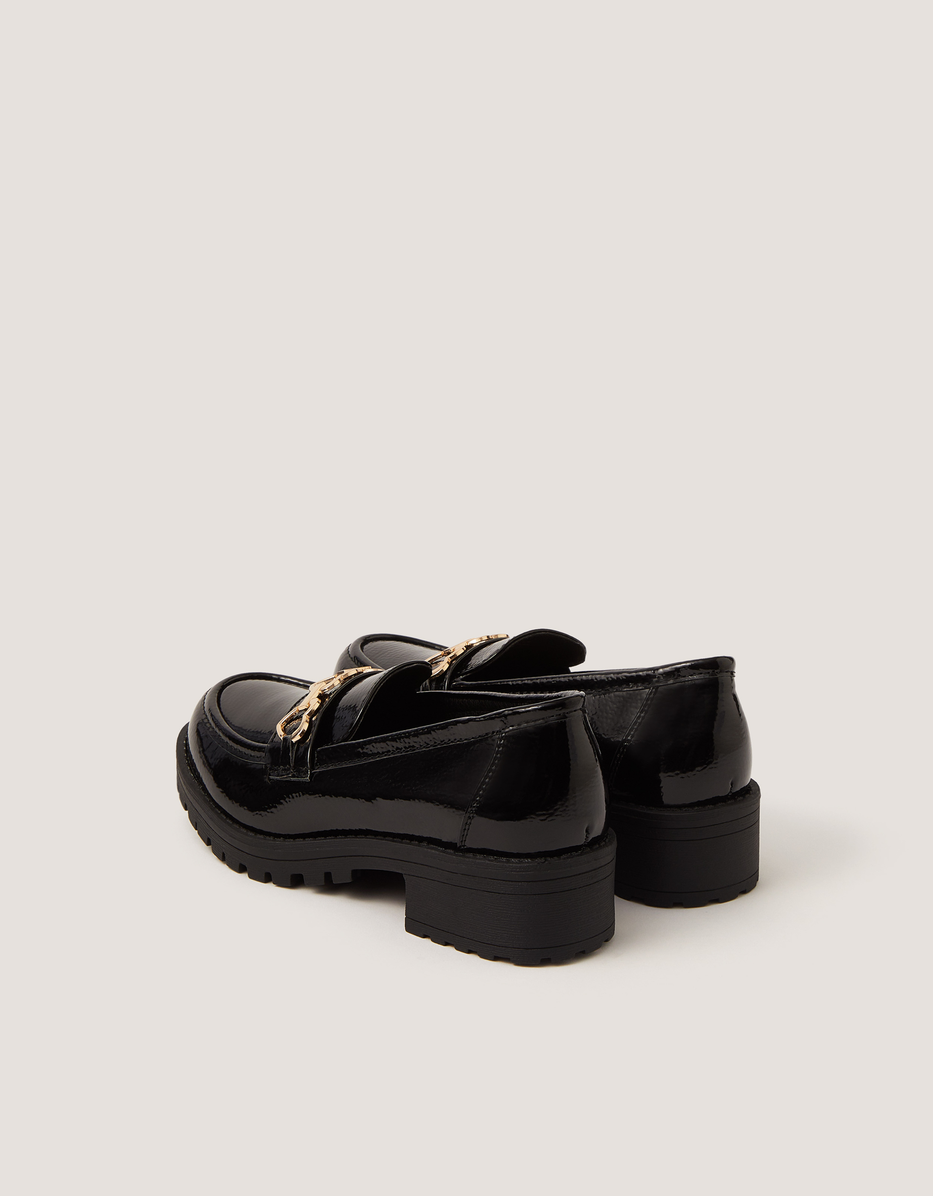 Monsoon Heart Patent Loafer School Shoes, view 3