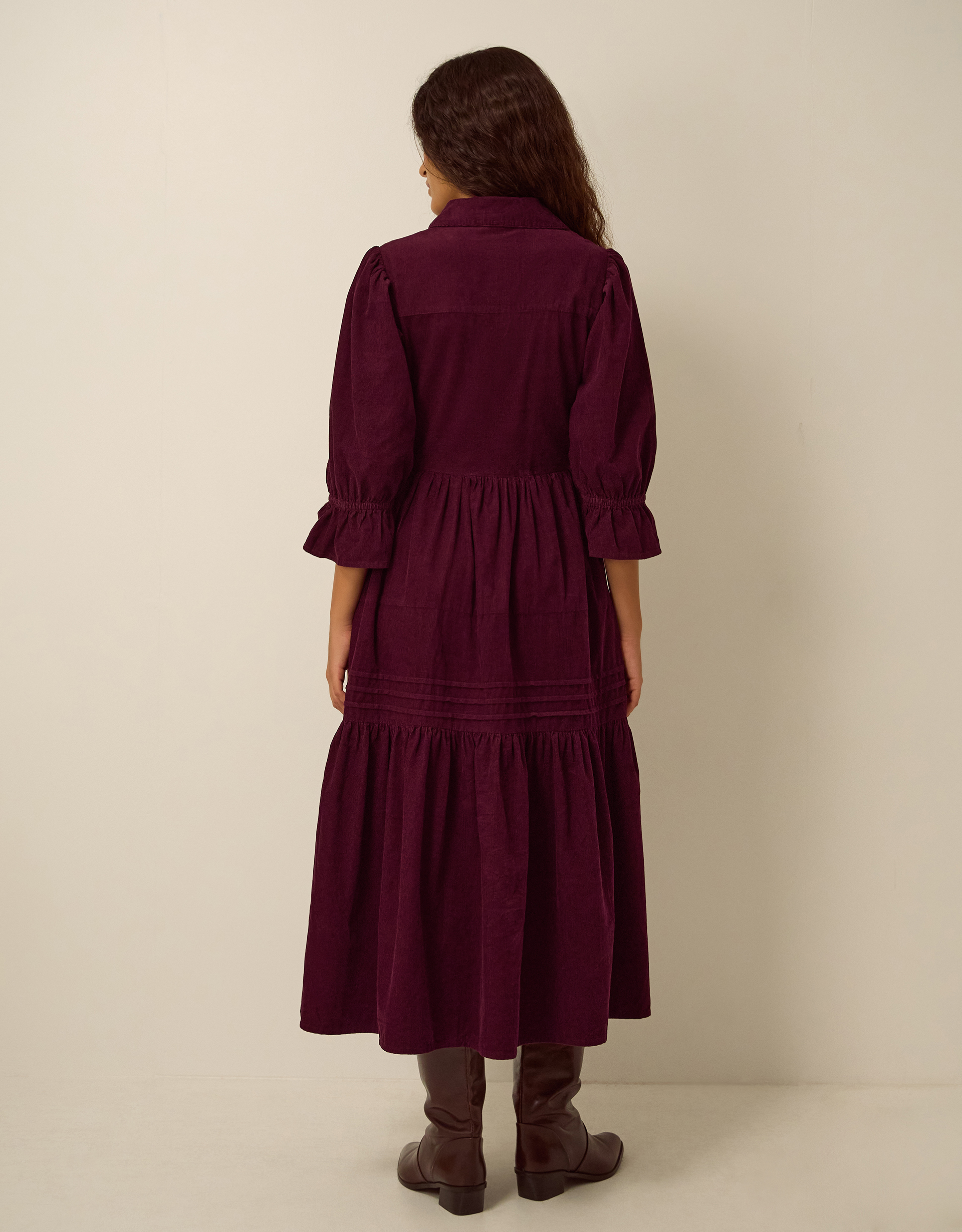 Monsoon Winnie Corduroy Midi Shirt Dress, view 3