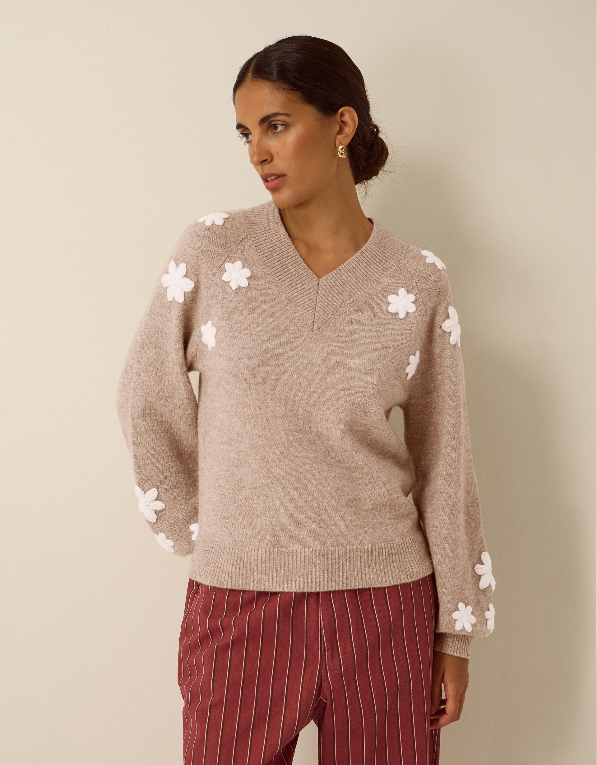 Monsoon Emily Floral Embroidered Jumper