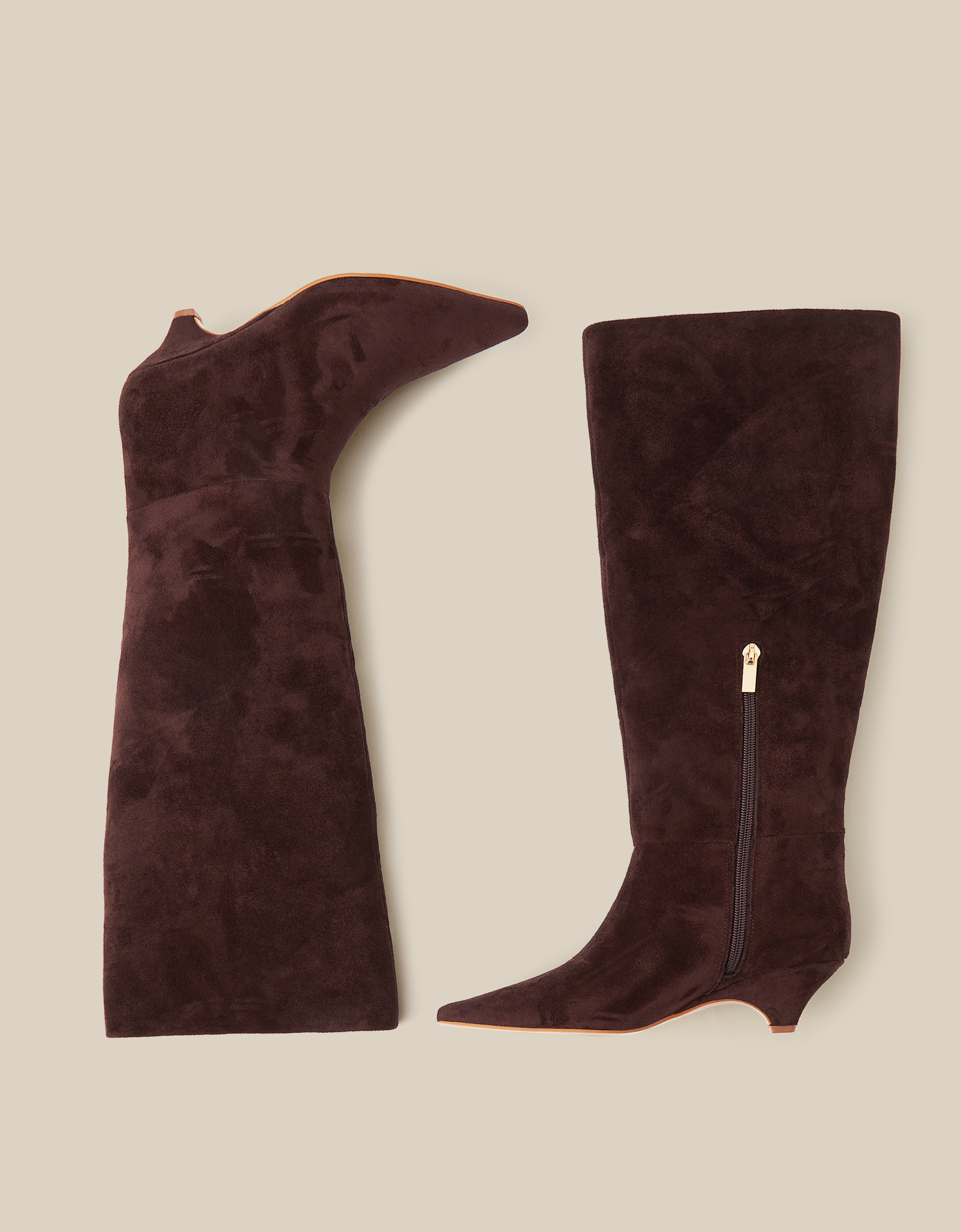 Monsoon Isha Faux Suede Knee High Heeled Boots