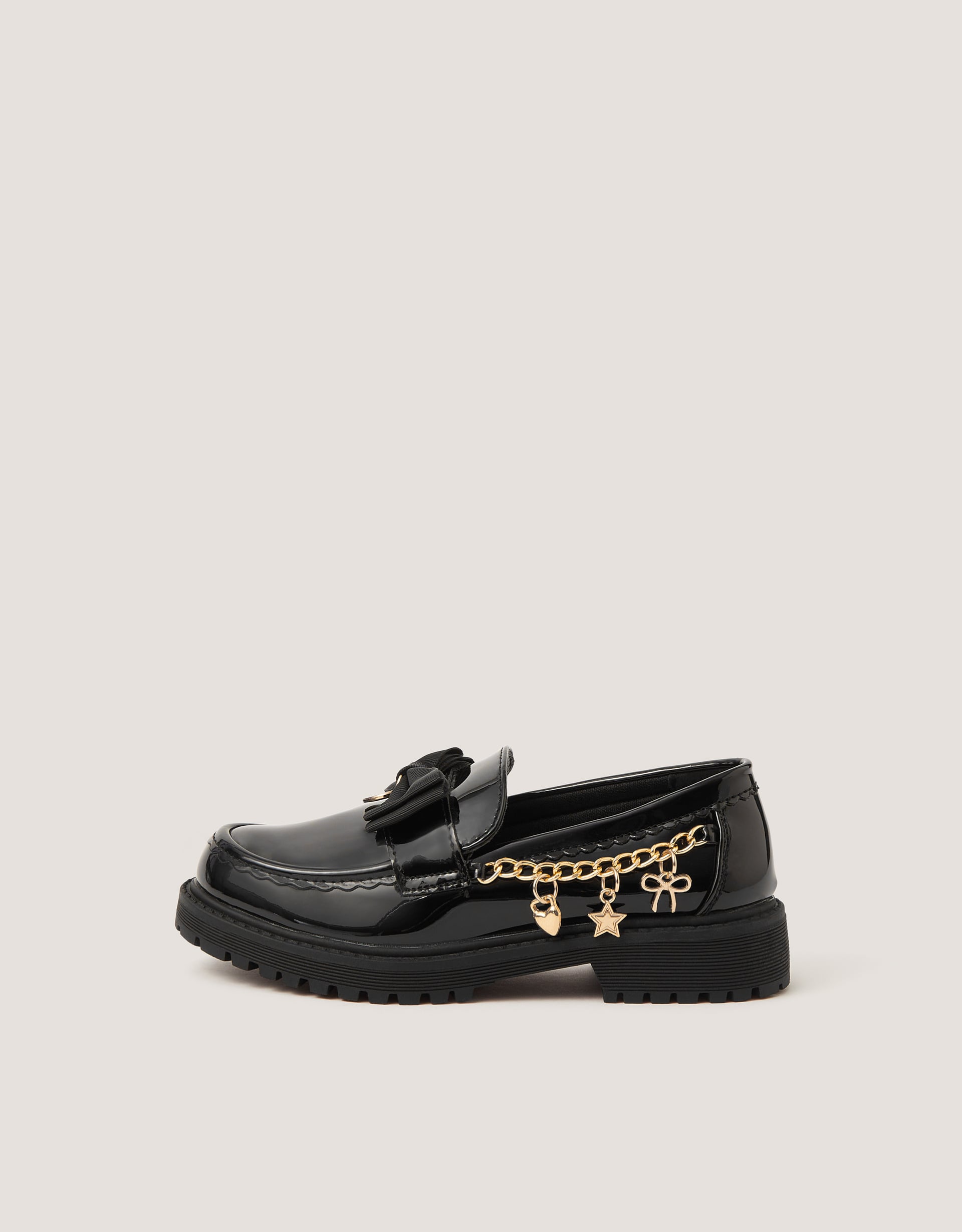 Monsoon Charm Patent Loafer School Shoes, view 2