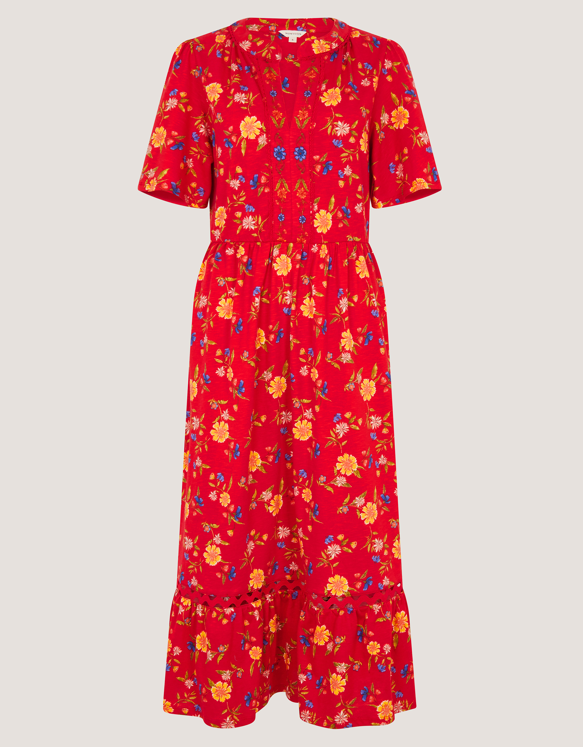 Monsoon Libby Floral Jersey Midi Dress, view 4