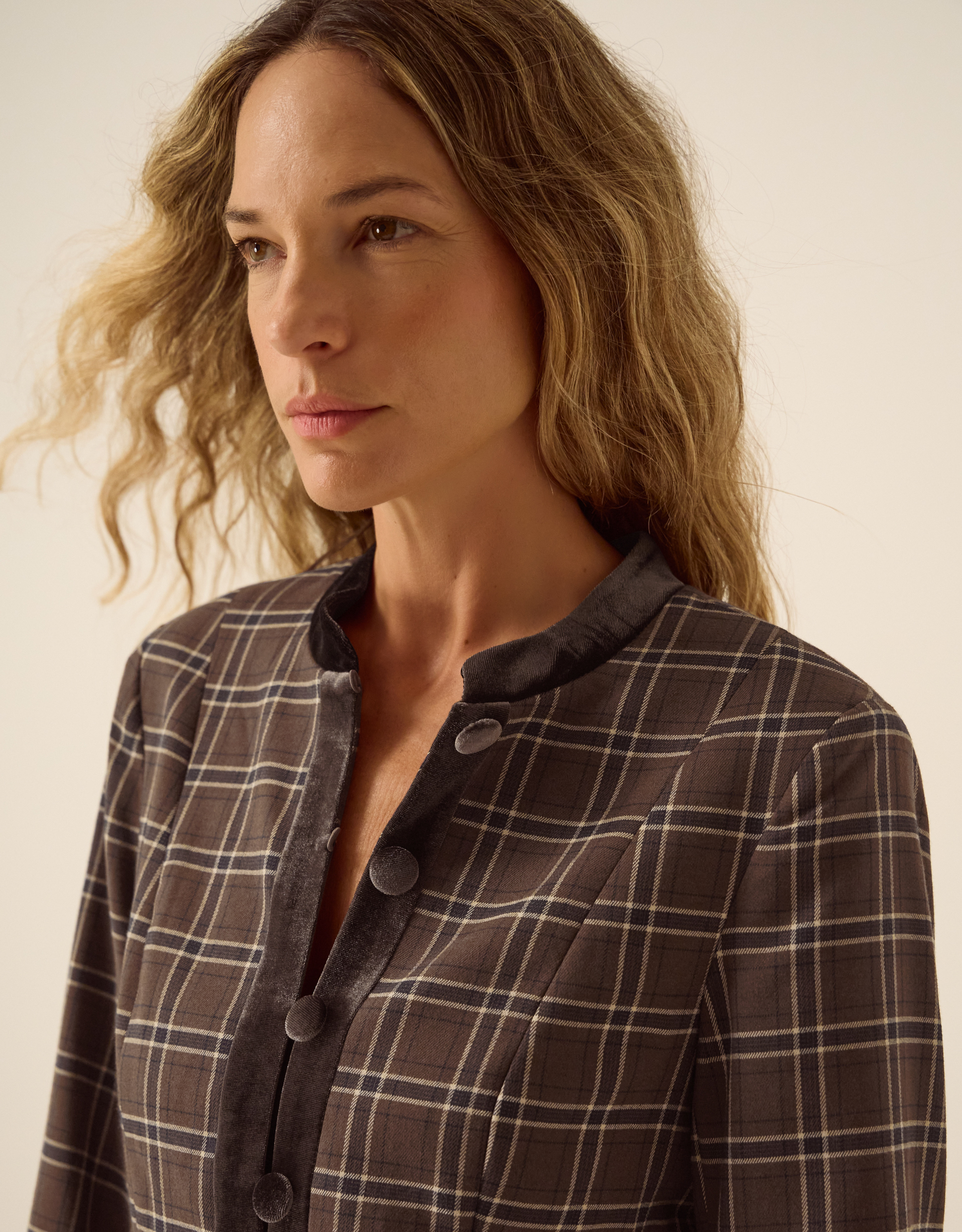 Monsoon Gracie Check Print Jacket, view 4