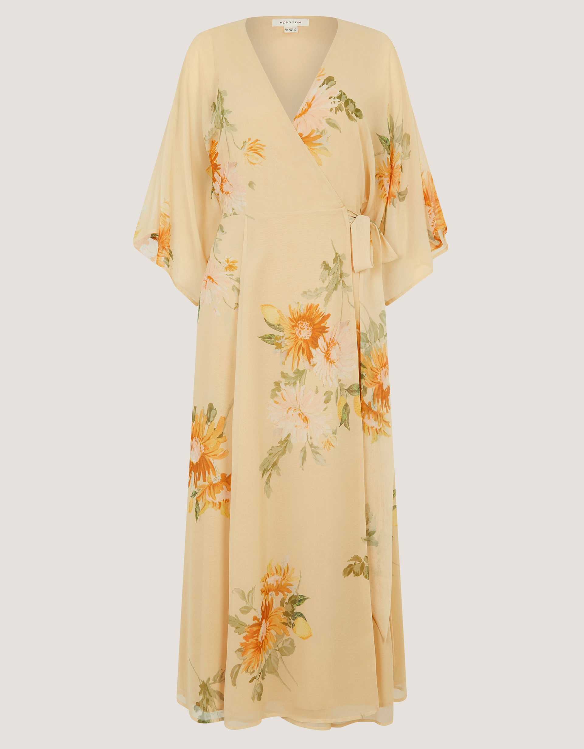 Monsoon Sukhi Sunflower Midi Wrap Dress, view 6