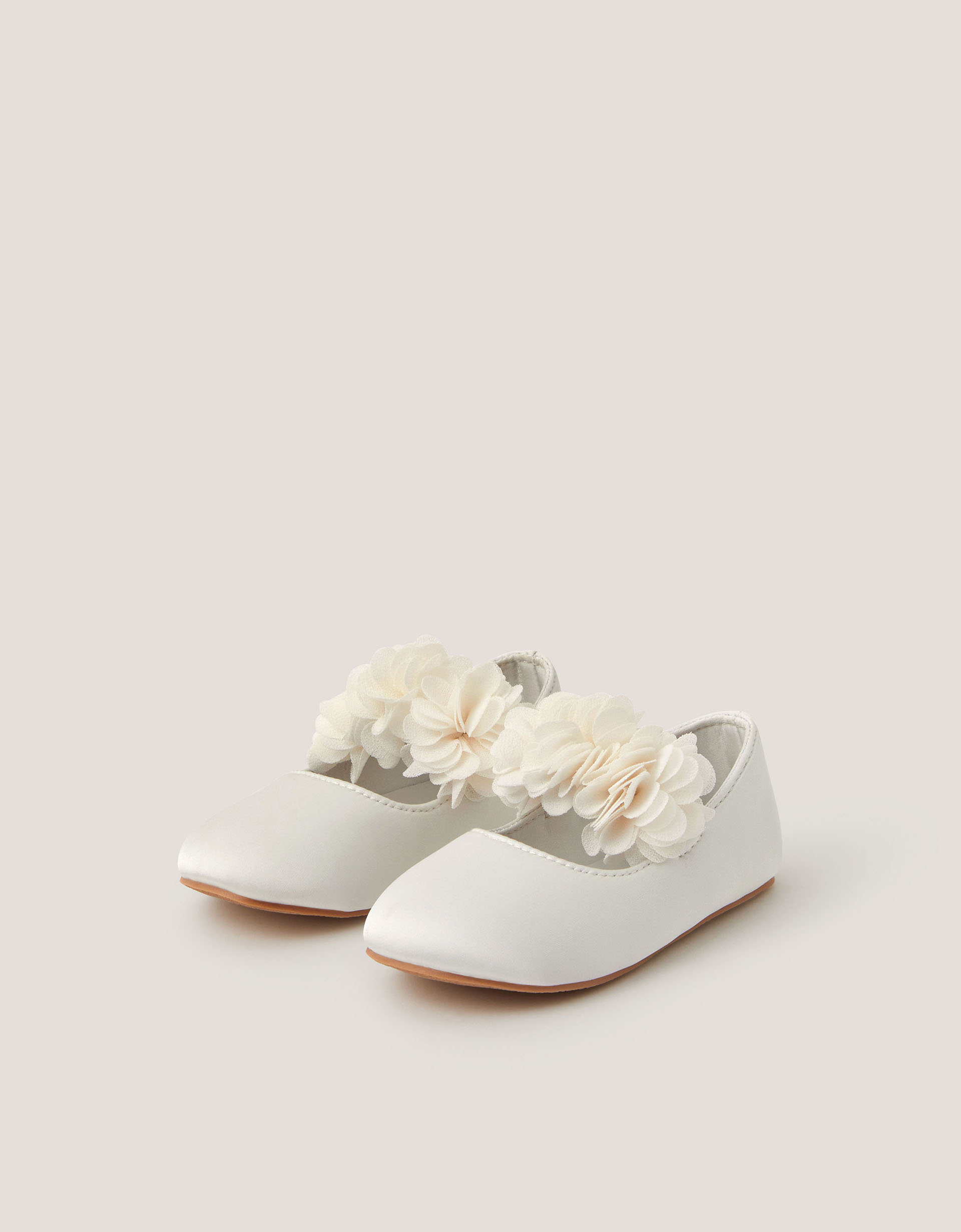 Image of Monsoon Baby Flower Pom Pom Walker Shoes Ivory Ivory unisex 02 (Baby)