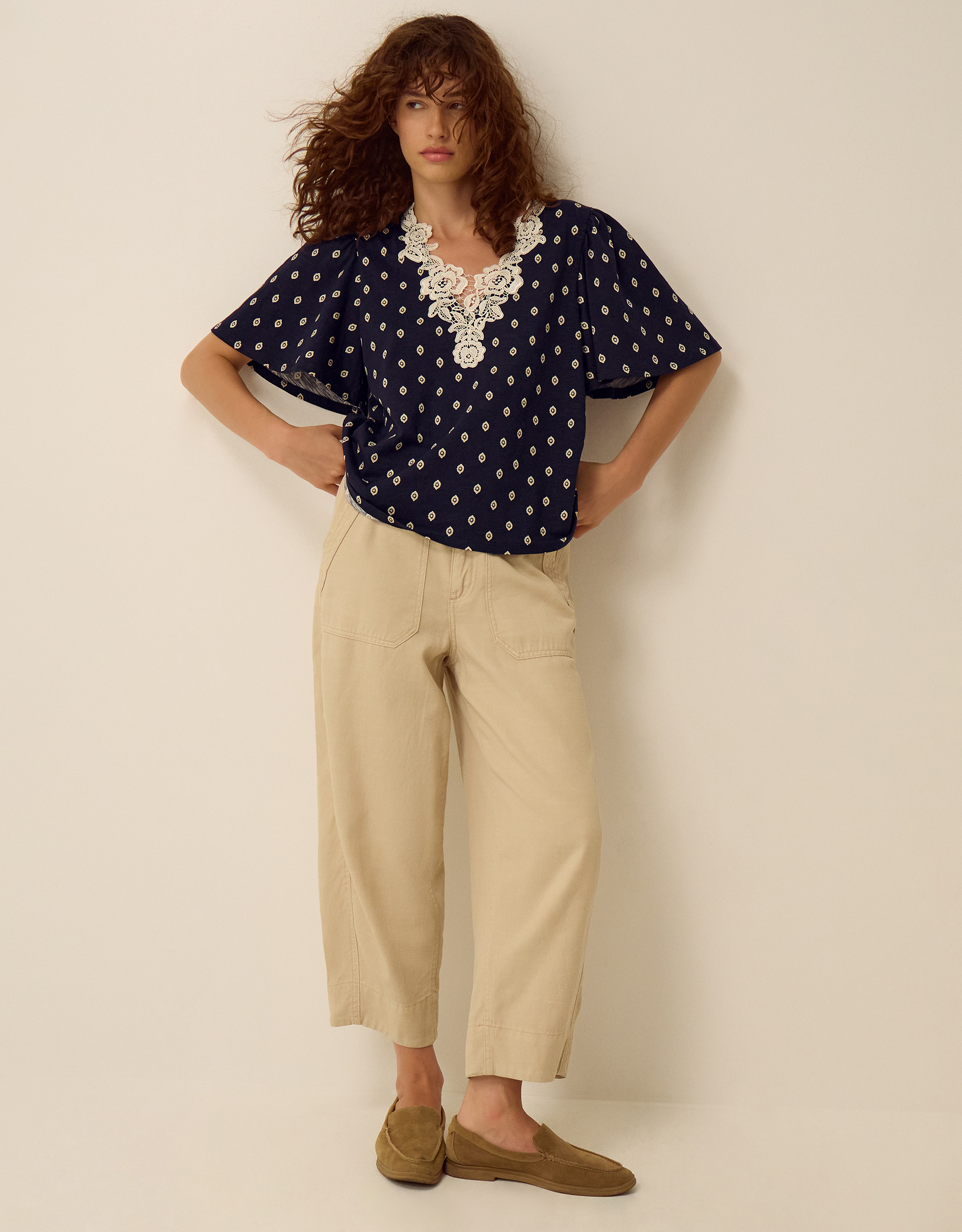 Monsoon Janey Printed Jersey Top, view 4