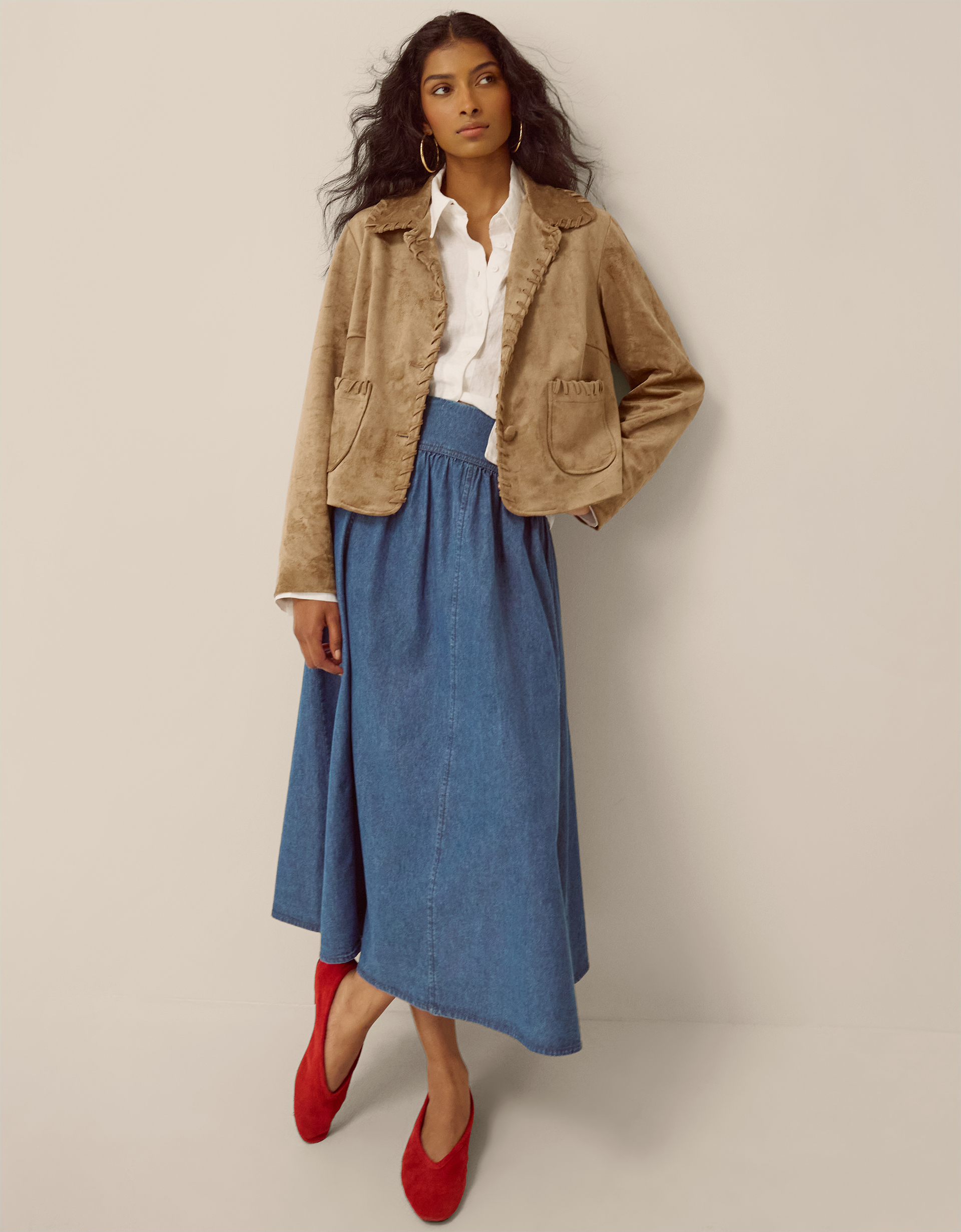 Monsoon Sofia Faux Suede Jacket, view 4