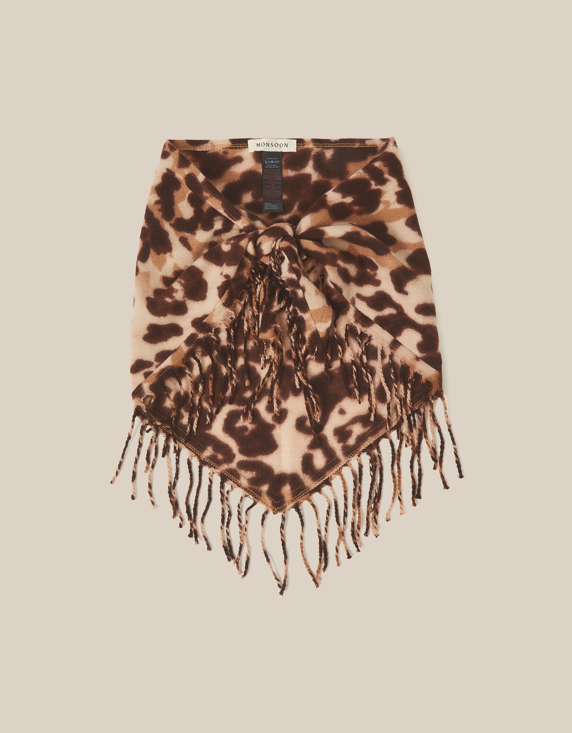 Monsoon Archie Animal Print Triangle Scarf
