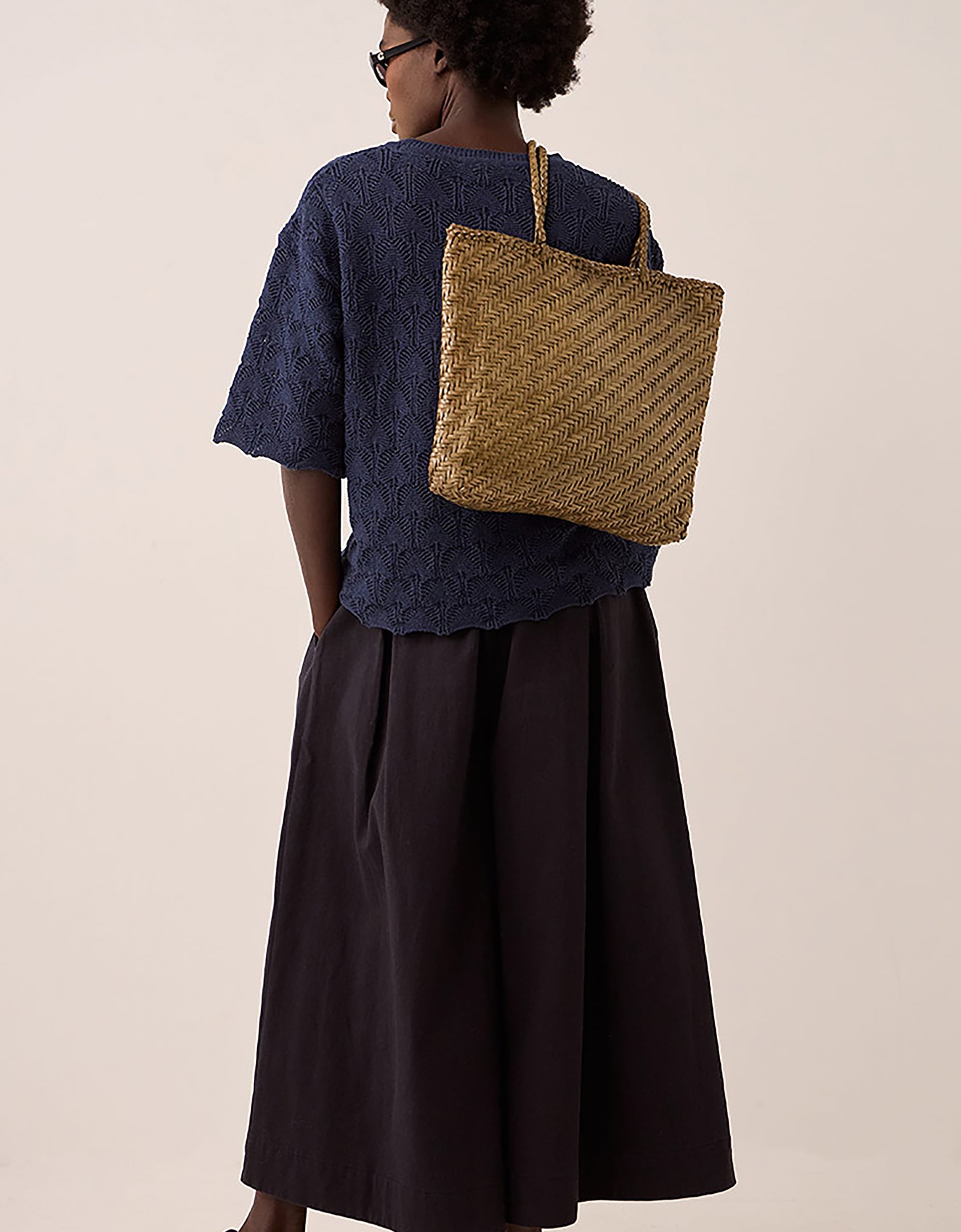 Monsoon Ellyla Rhia Woven Leather Tote Bag, view 4