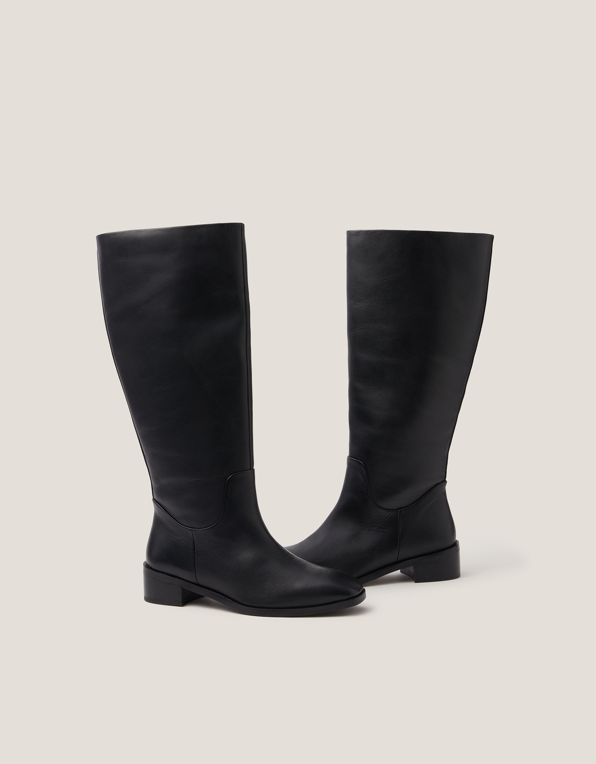 Monsoon Meg Leather Knee-High Boots in black