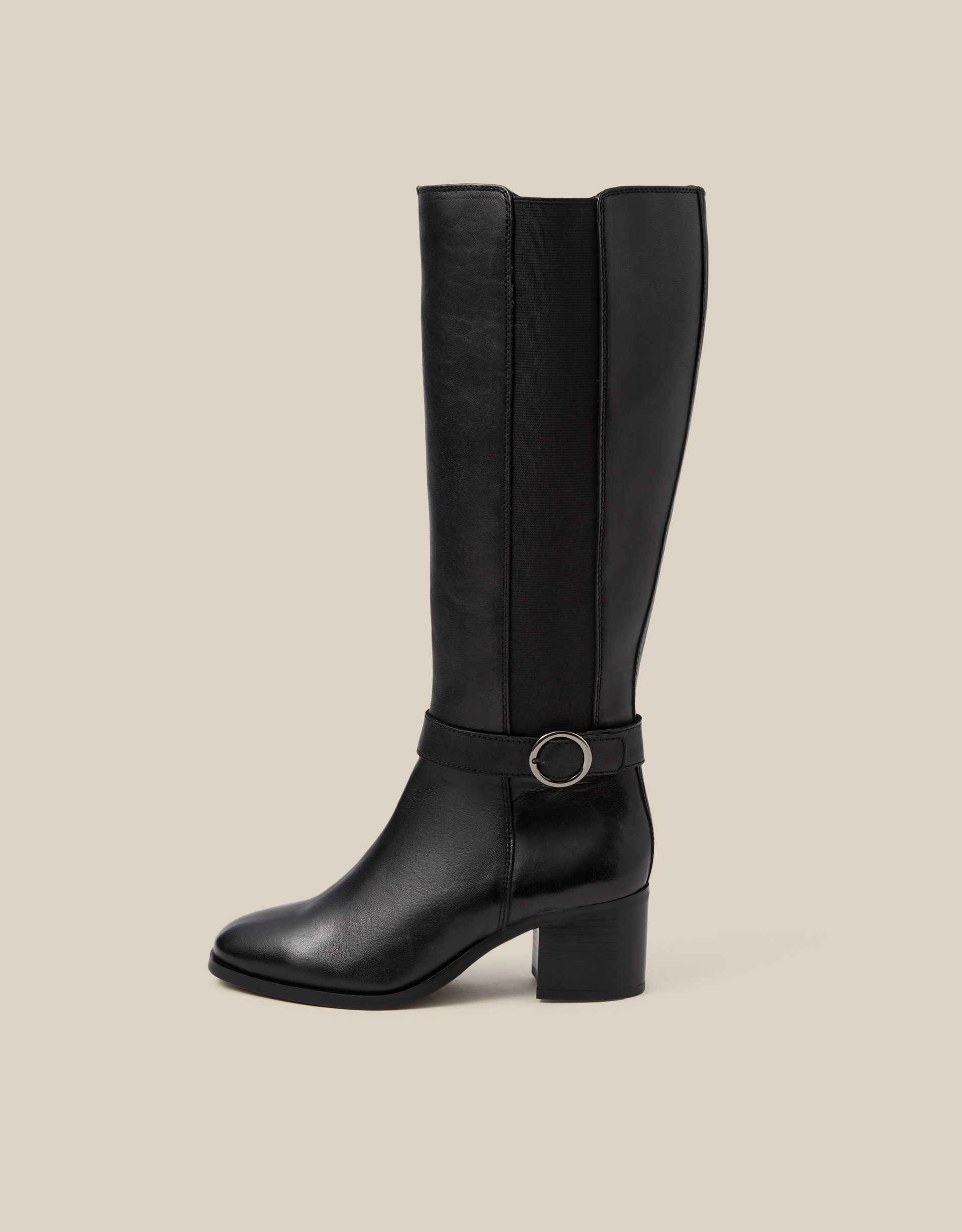 Monsoon Tori Leather Knee High Boots, view 3