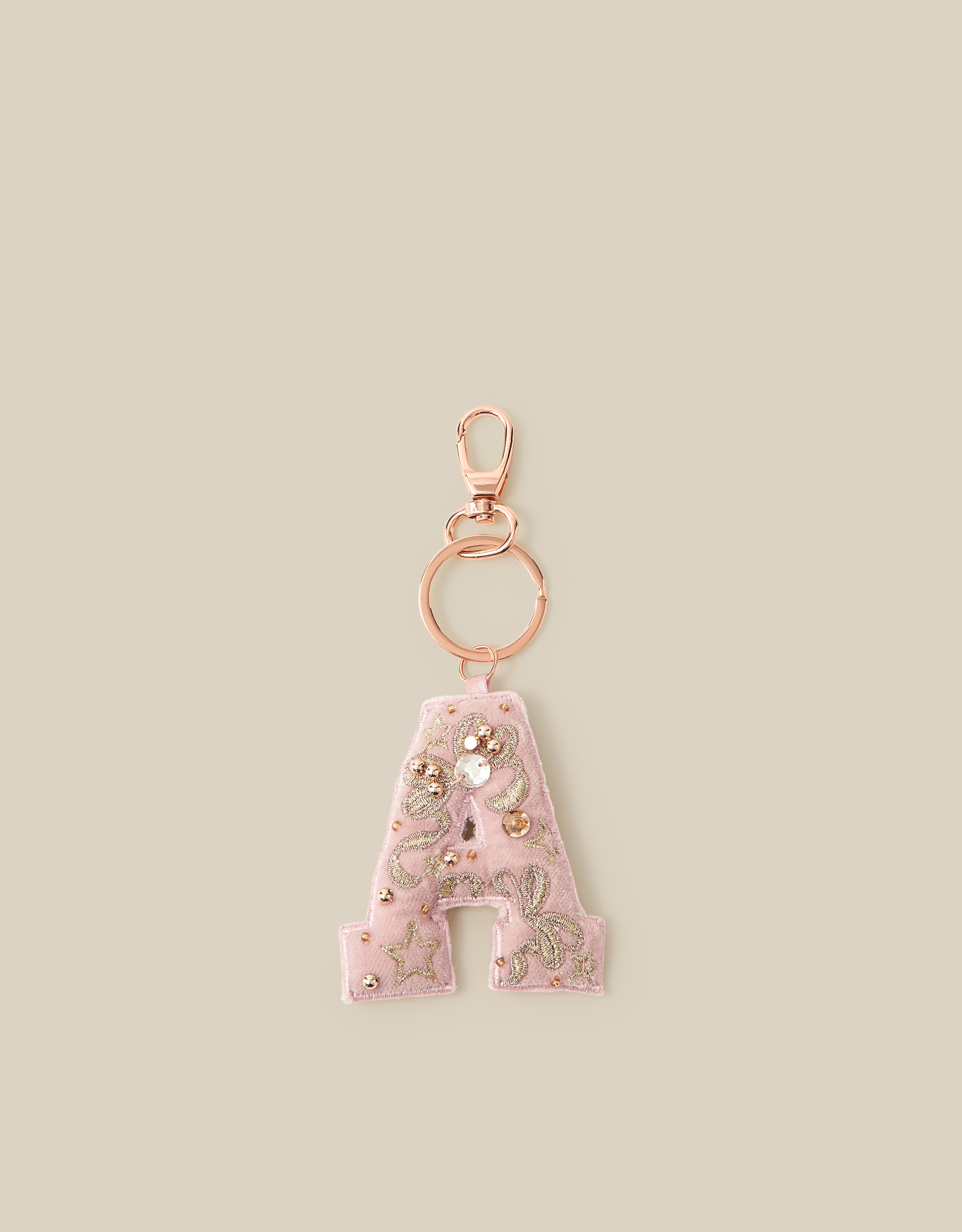 Monsoon Embellished Velvet Initial Bag Charm