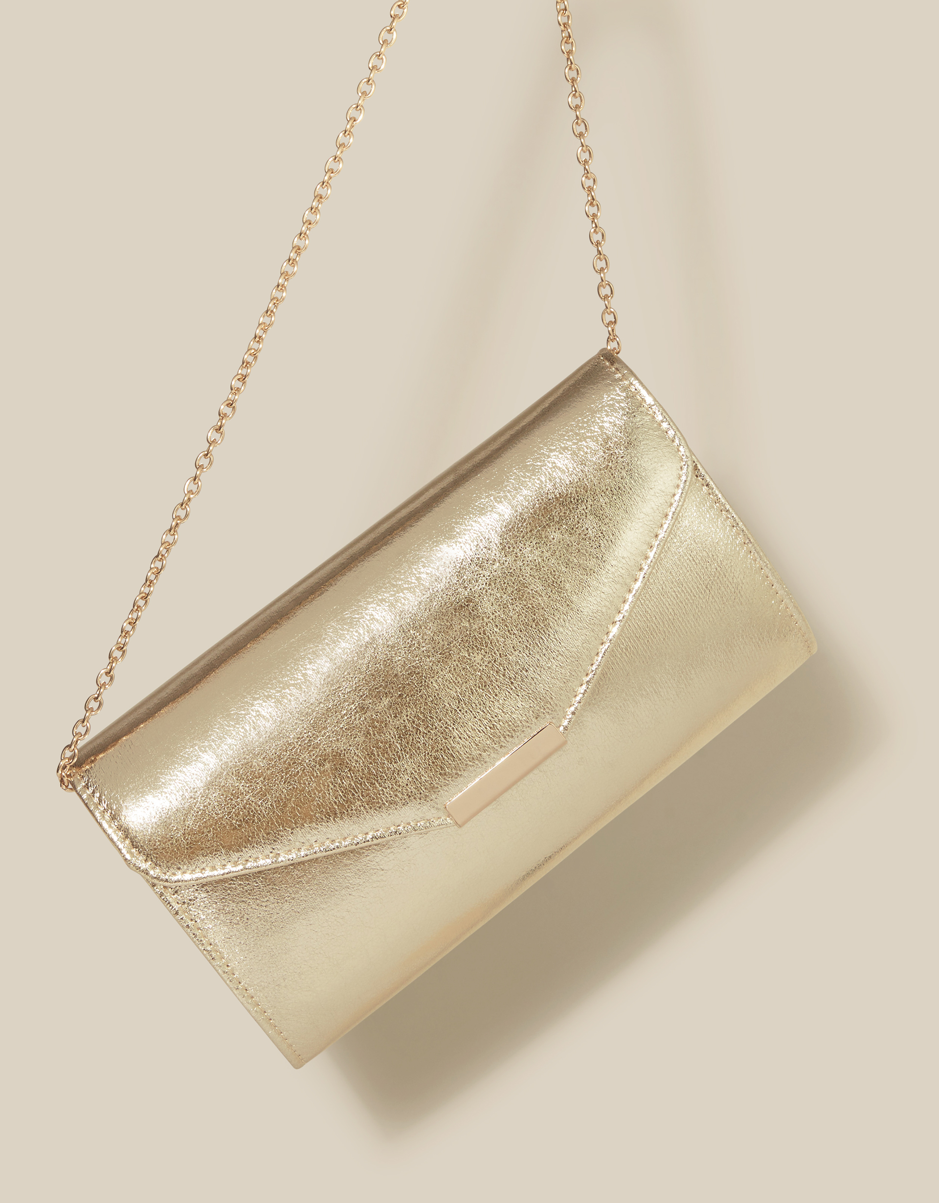 Monsoon Metallic Clutch Bag, view 4