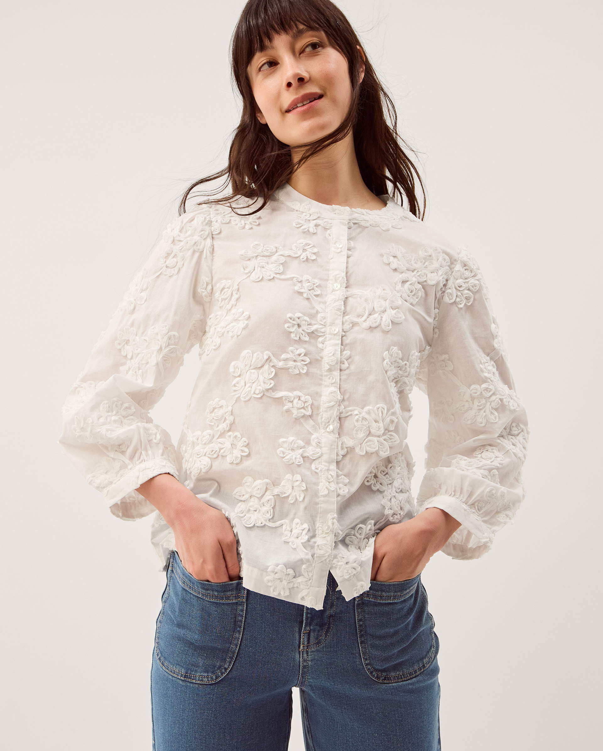Monsoon Blair Floral Embroidered Blouse