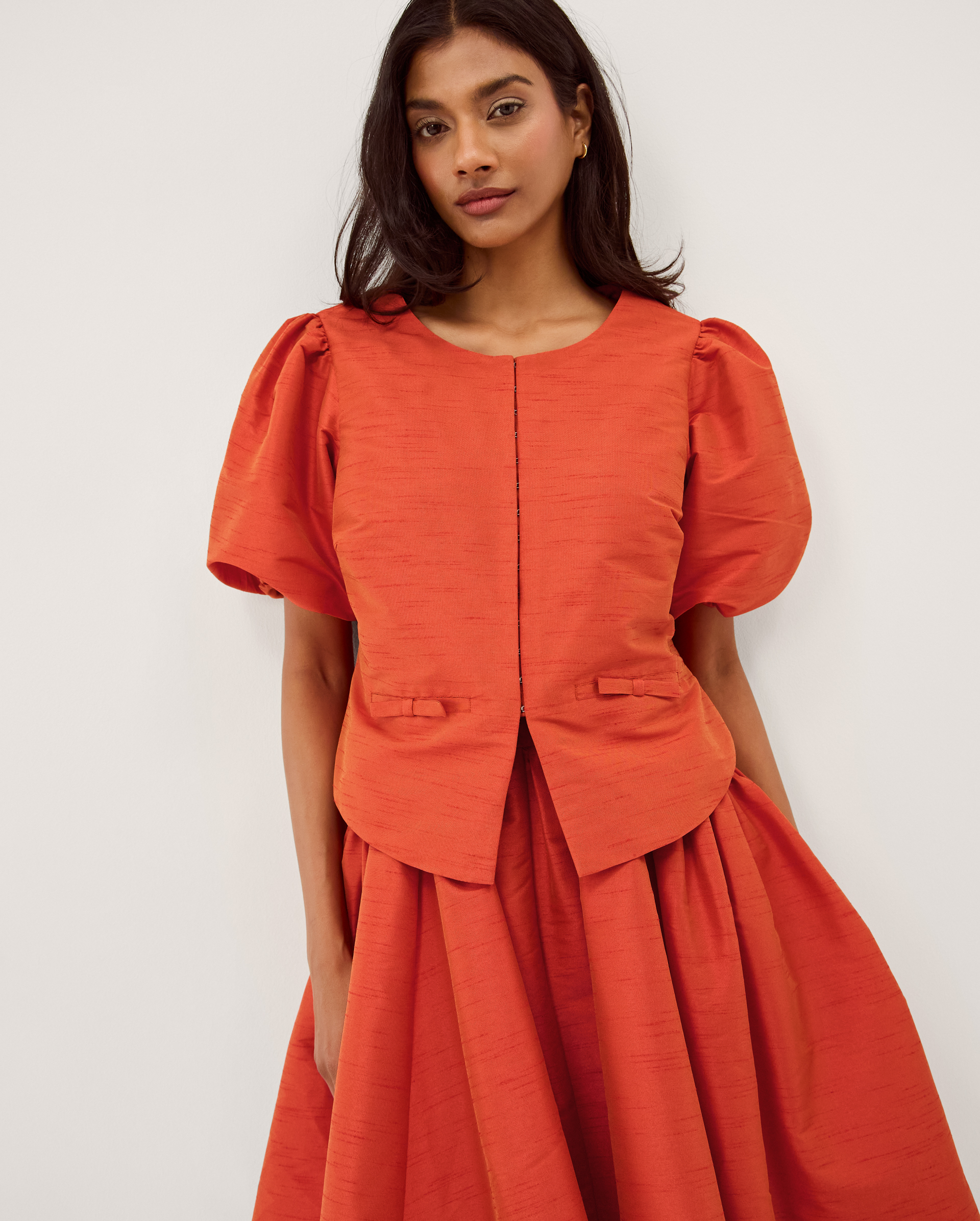 Monsoon Mila Puff Sleeve Bow Jacket