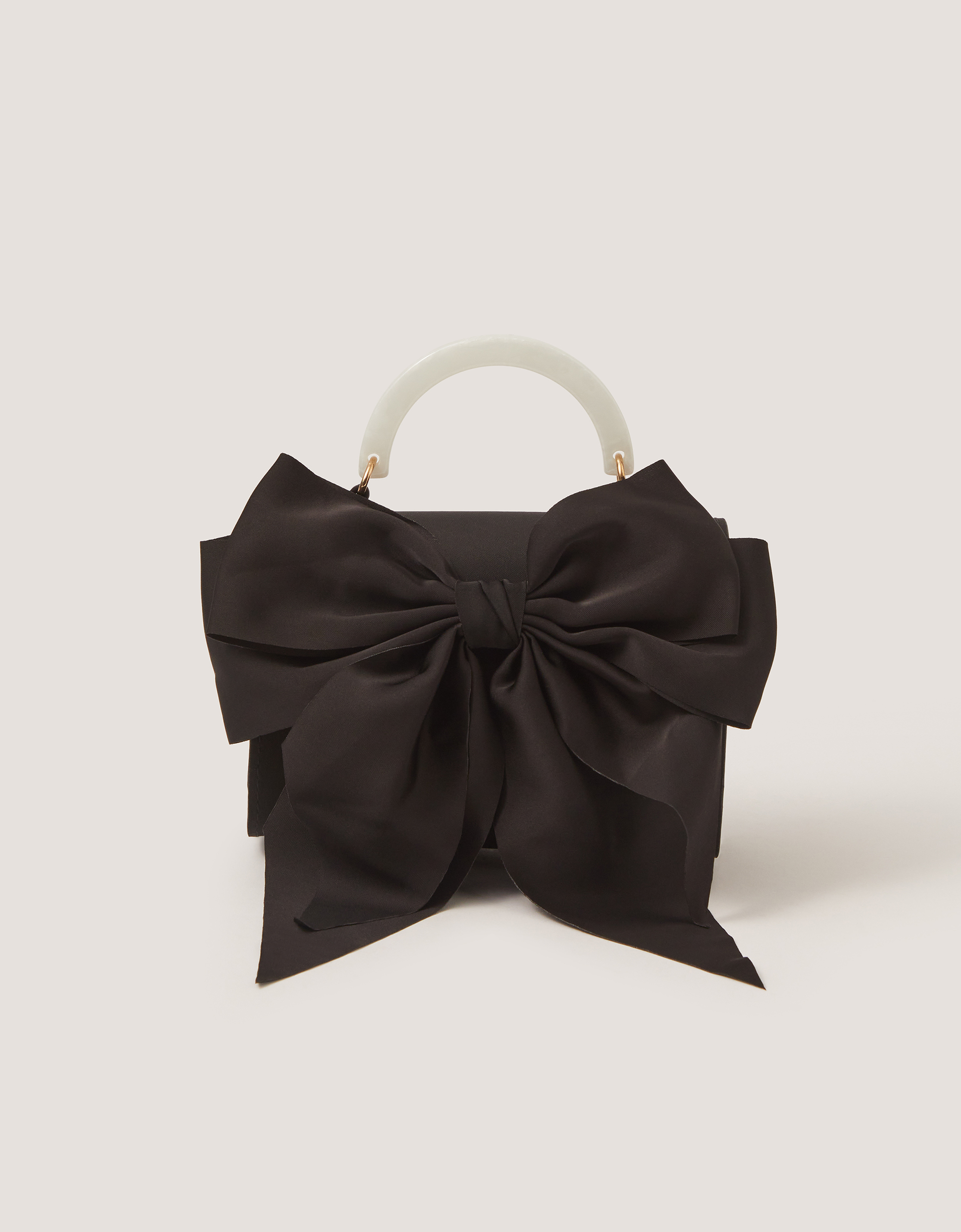 Monsoon Satin Bow Bag in Black