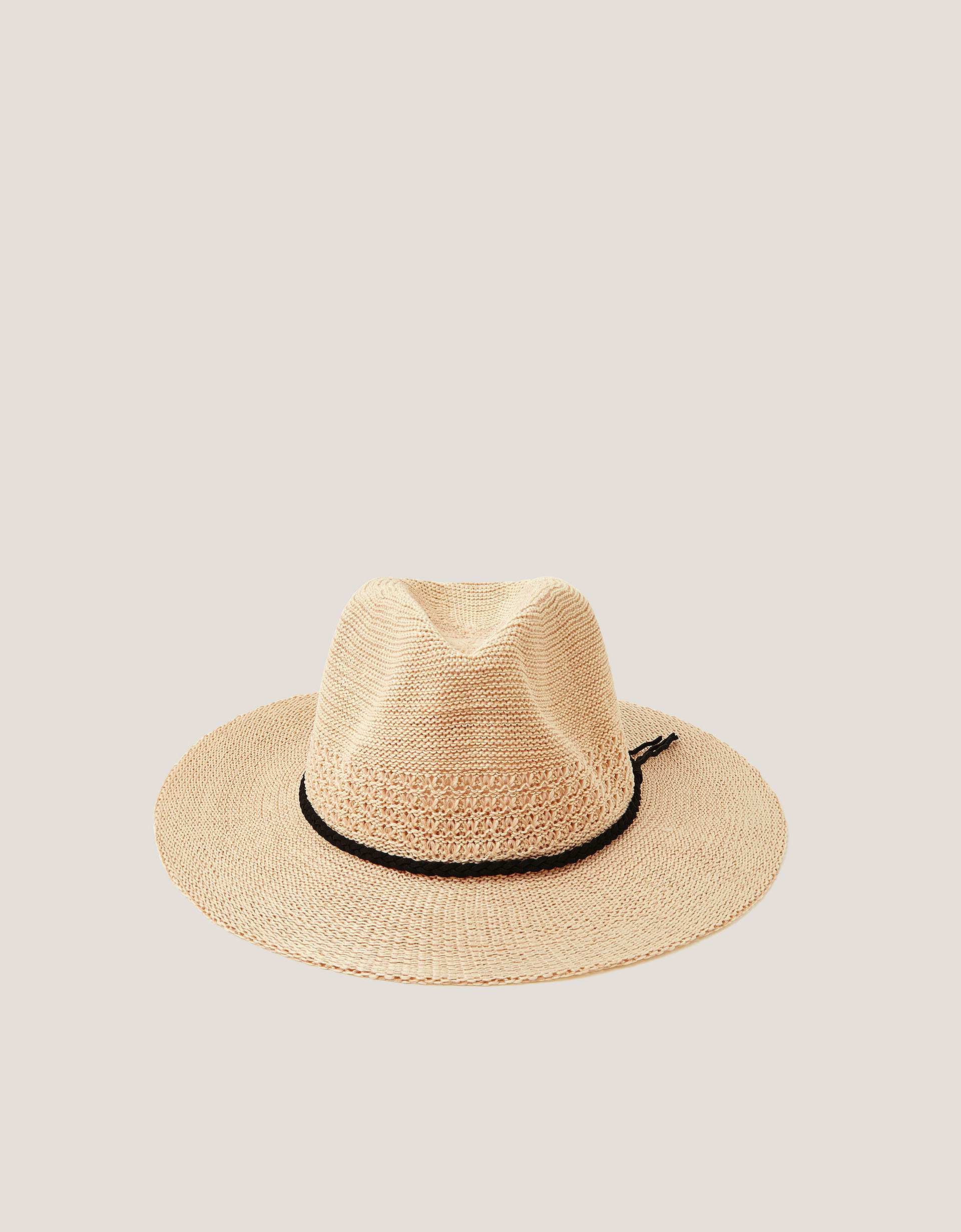 Monsoon Nene Woven Fedora Sun Hat in Natural