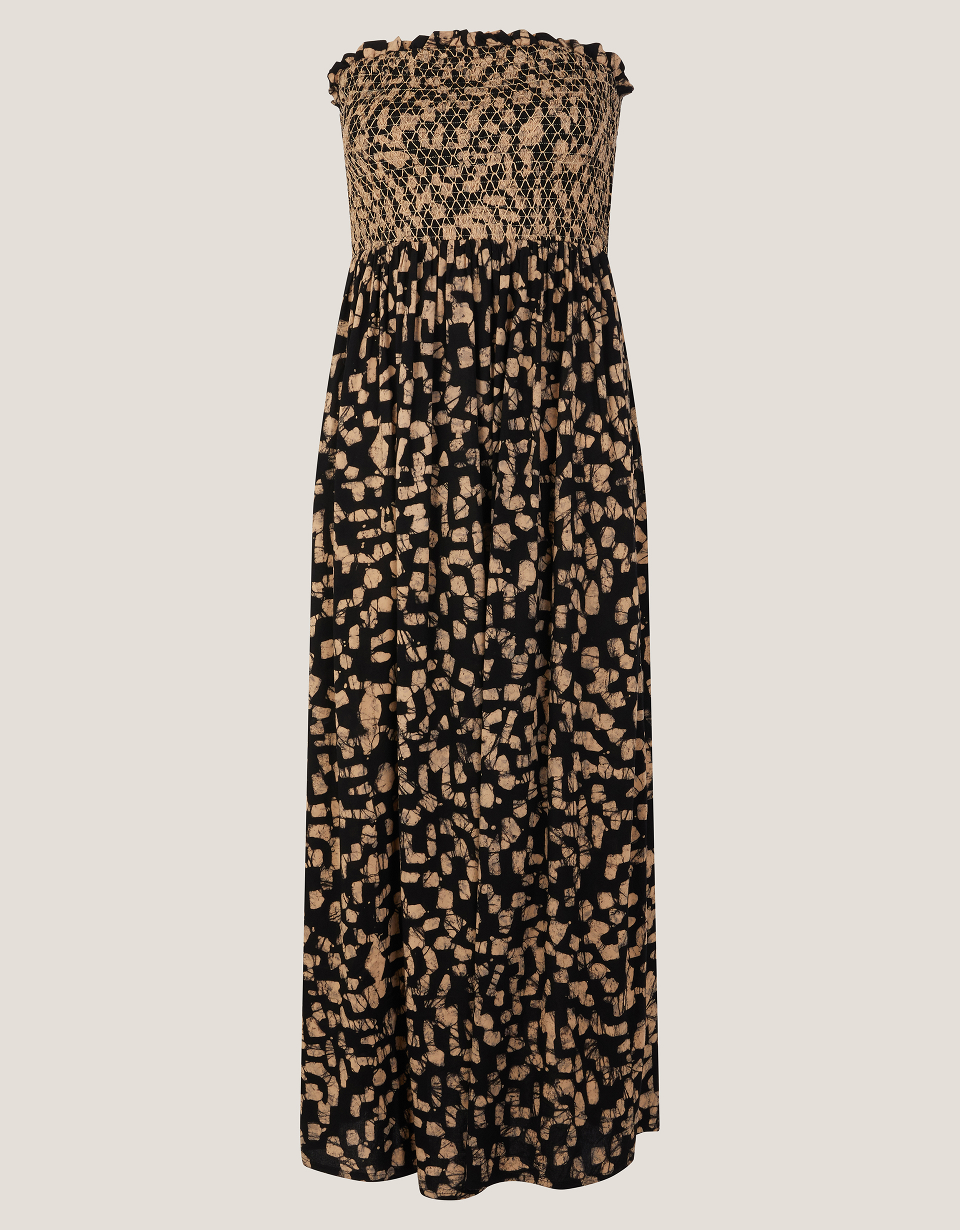 Monsoon Black & Gold Geometric Print Ania Bandeau Dress, view 5