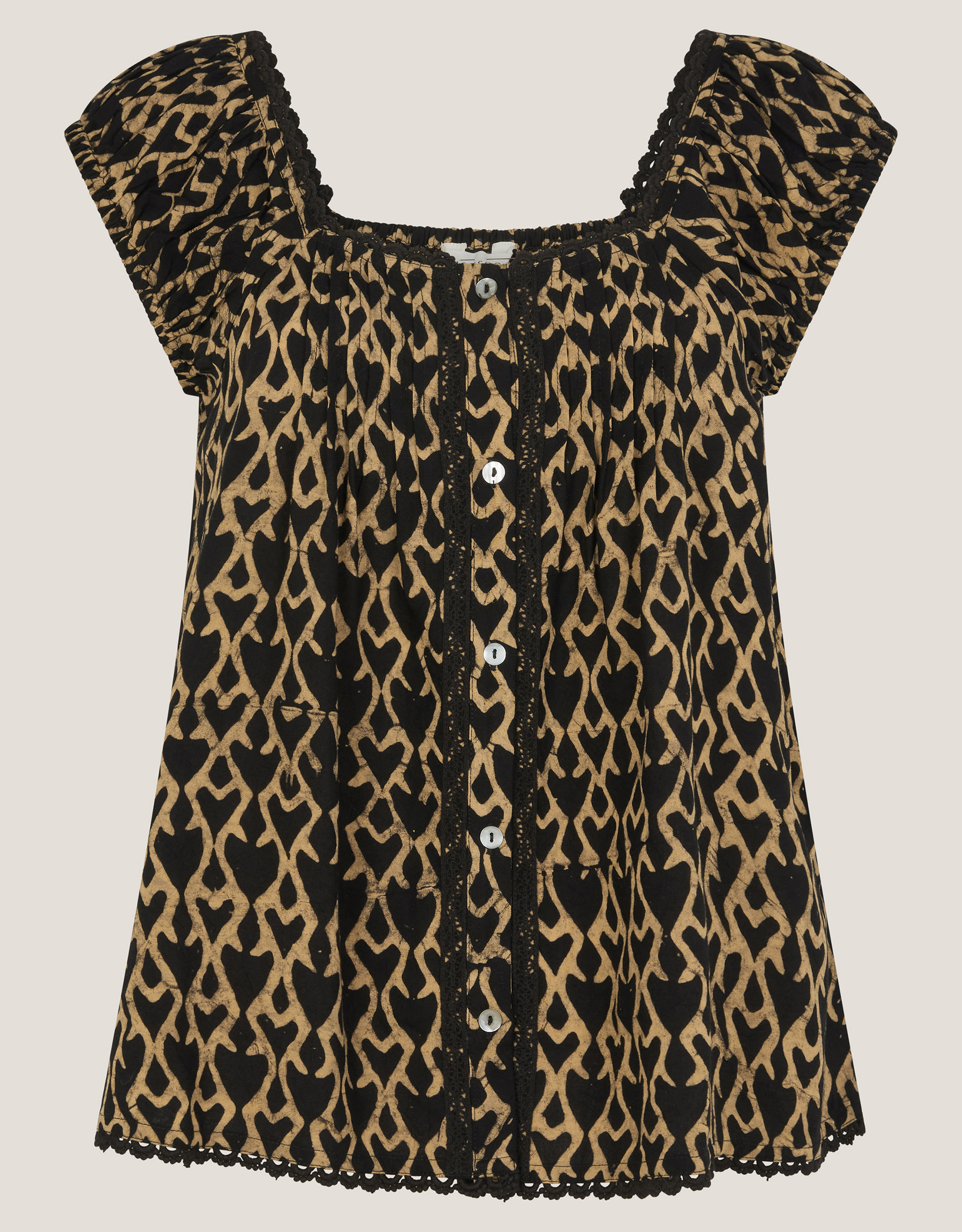 Monsoon Arti Print Button Top, view 5