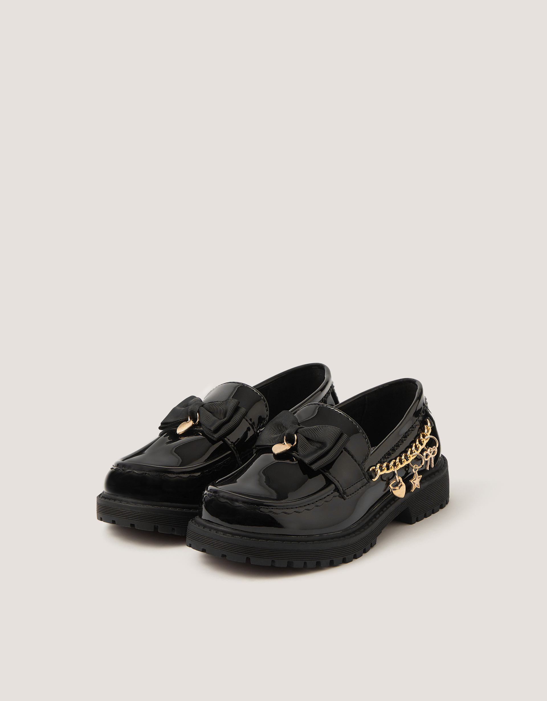 Monsoon Charm Patent Loafer School Shoes