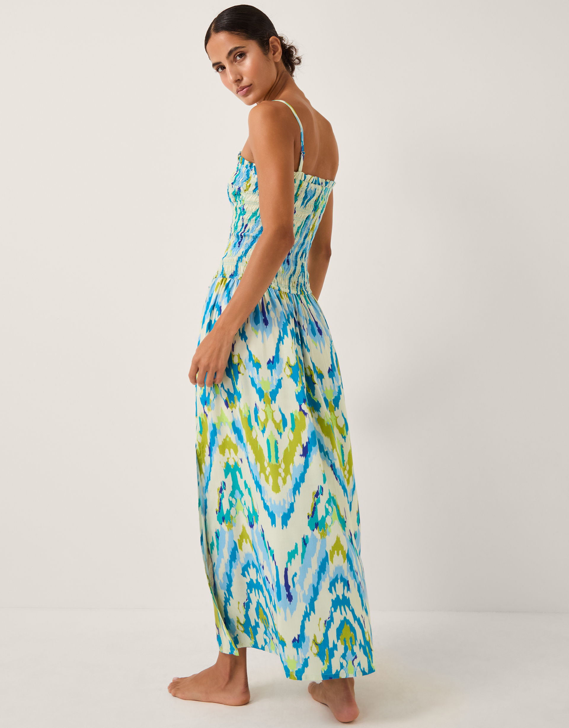 Monsoon Coralie Drop Waist Print Maxi Dress, view 3