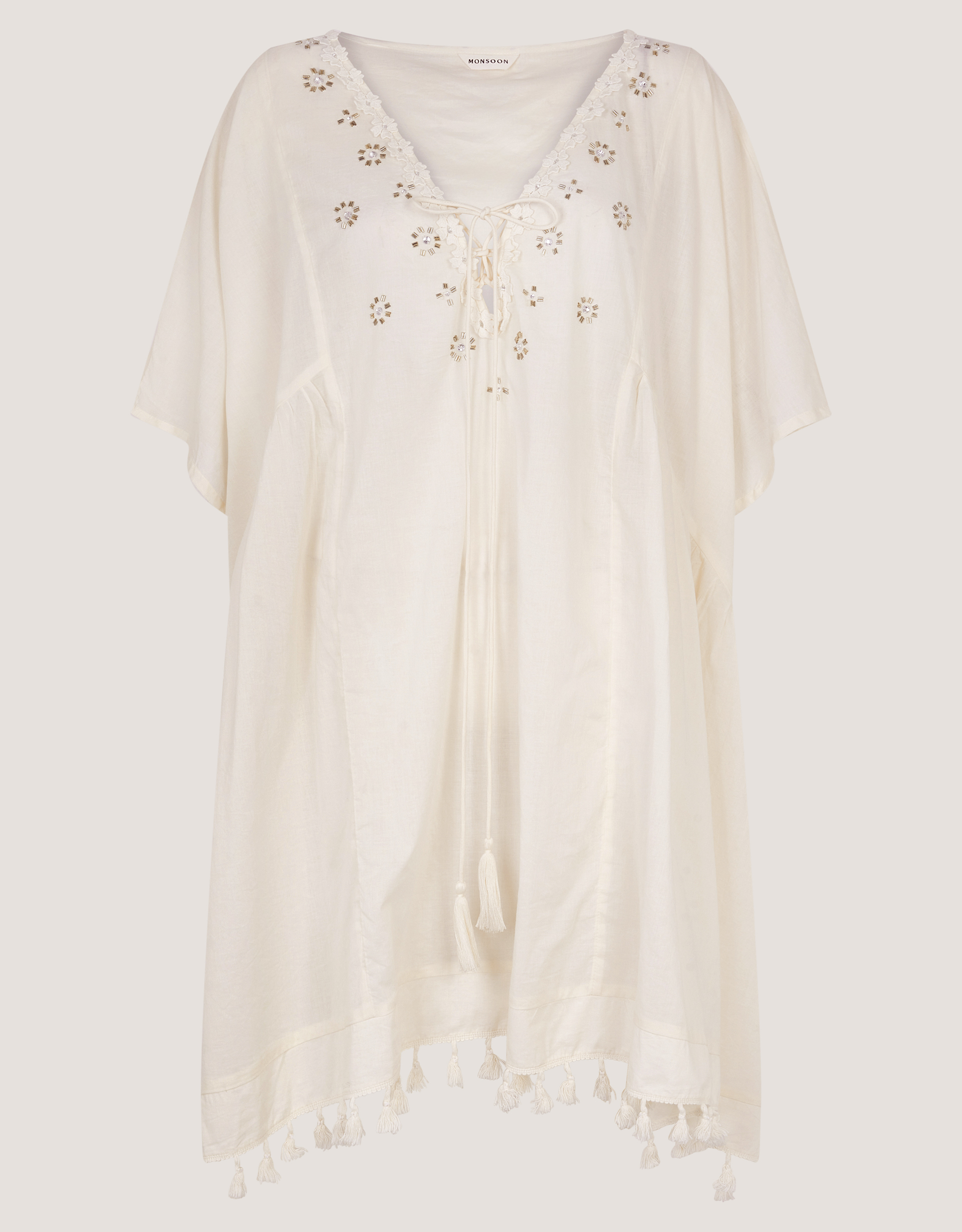 Monsoon Astrid Tassel Embellished Mini Kaftan, view 5