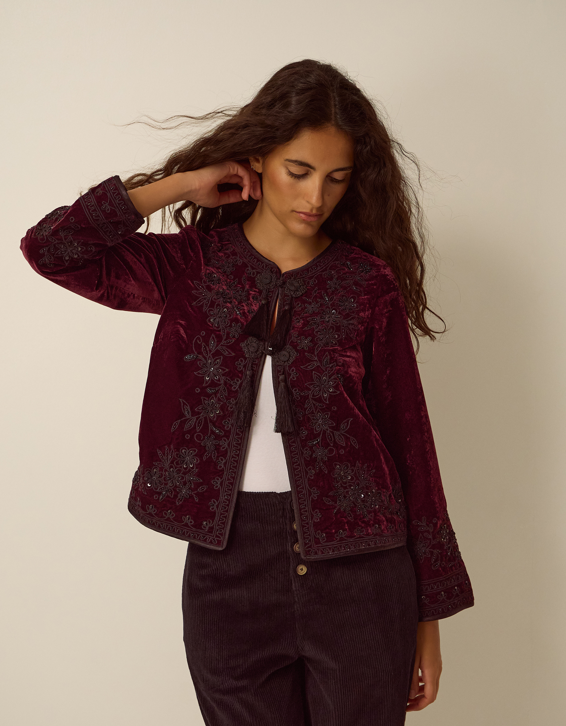 Monsoon Mila Embellished Velvet Jacket