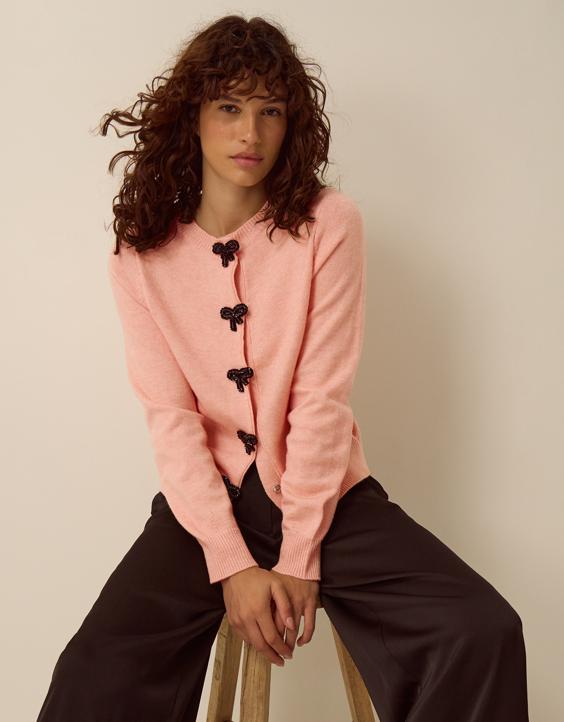 Monsoon Bonny Beaded Bow Cardigan