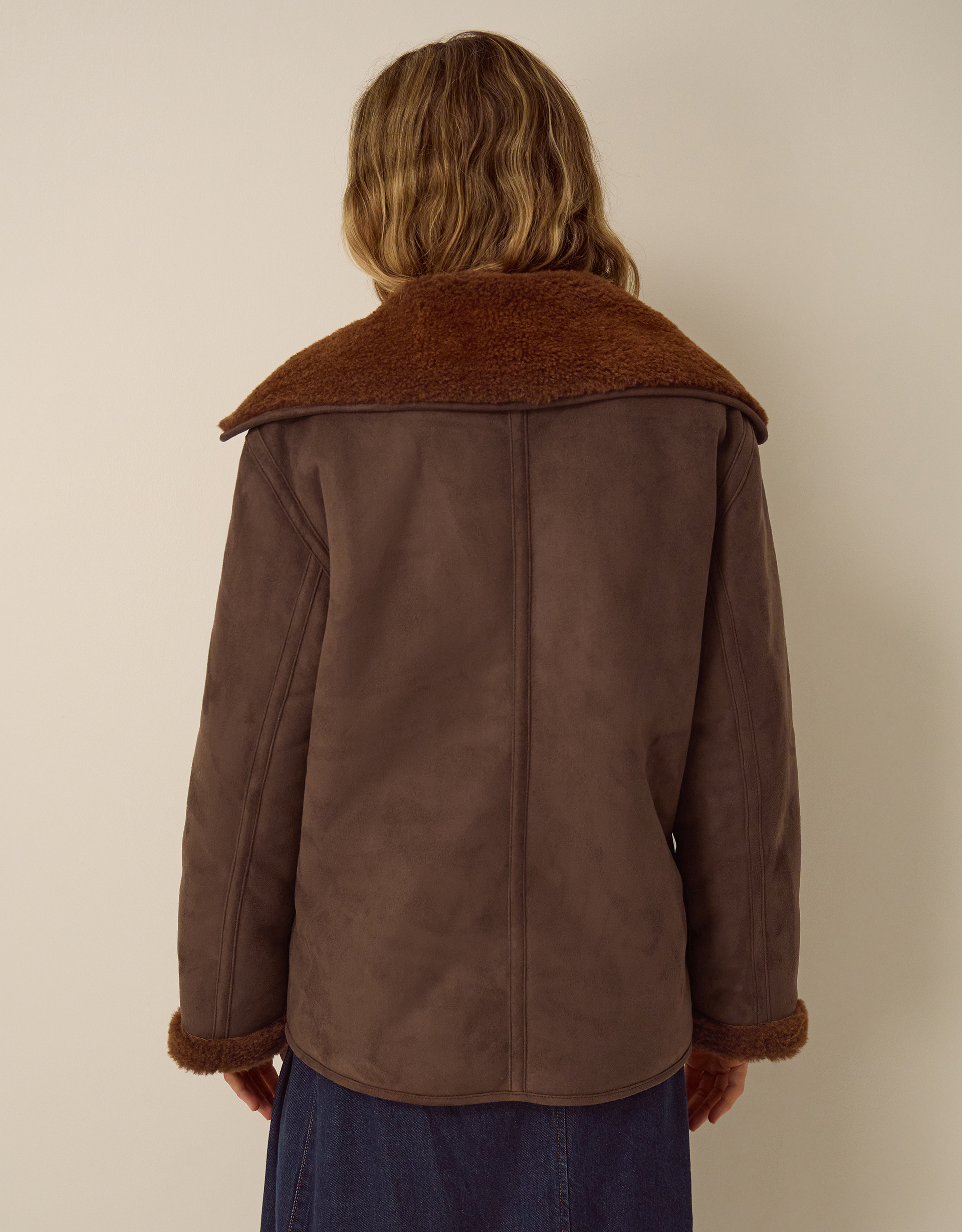 Monsoon Holly Faux Suede Coat, view 3