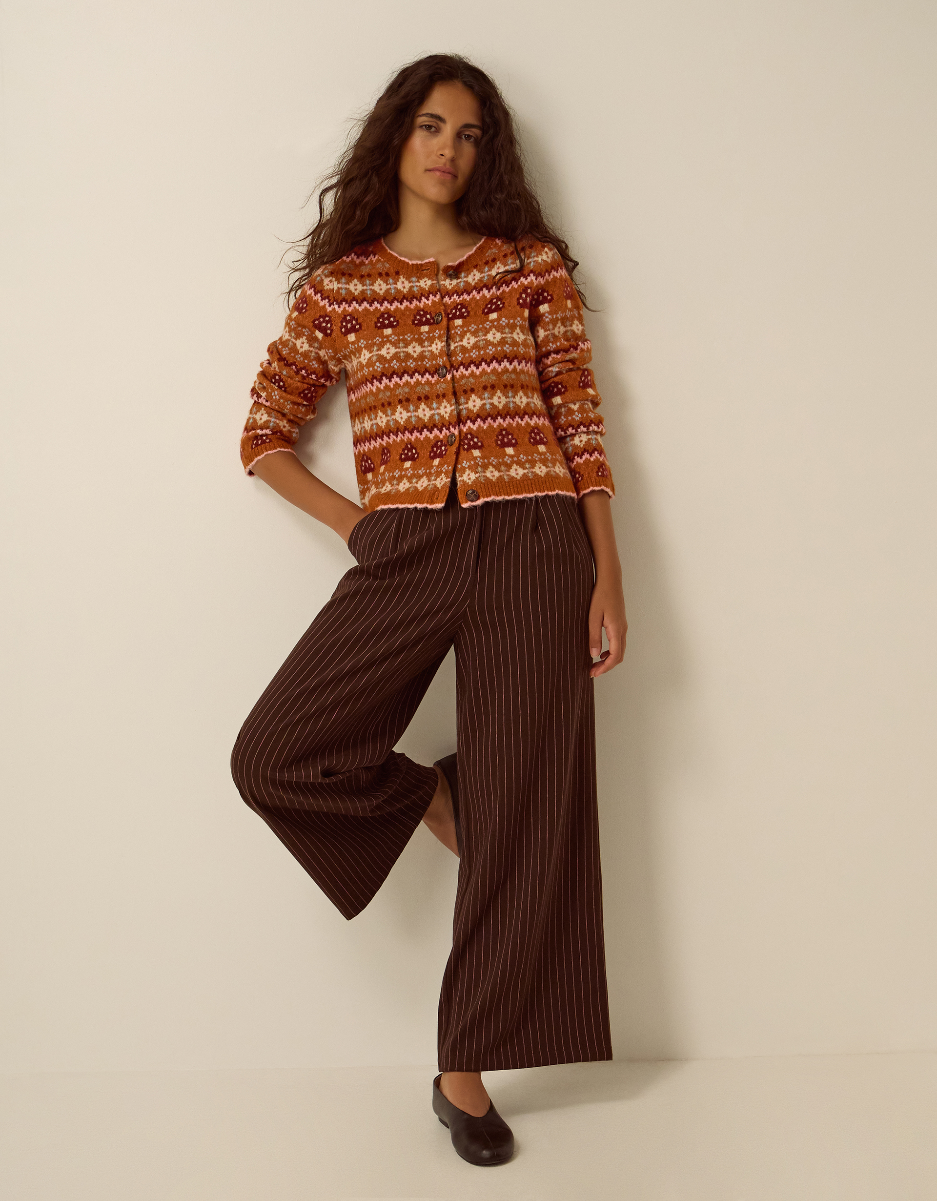 Monsoon Mia Mushroom Knit Cardigan, view 4