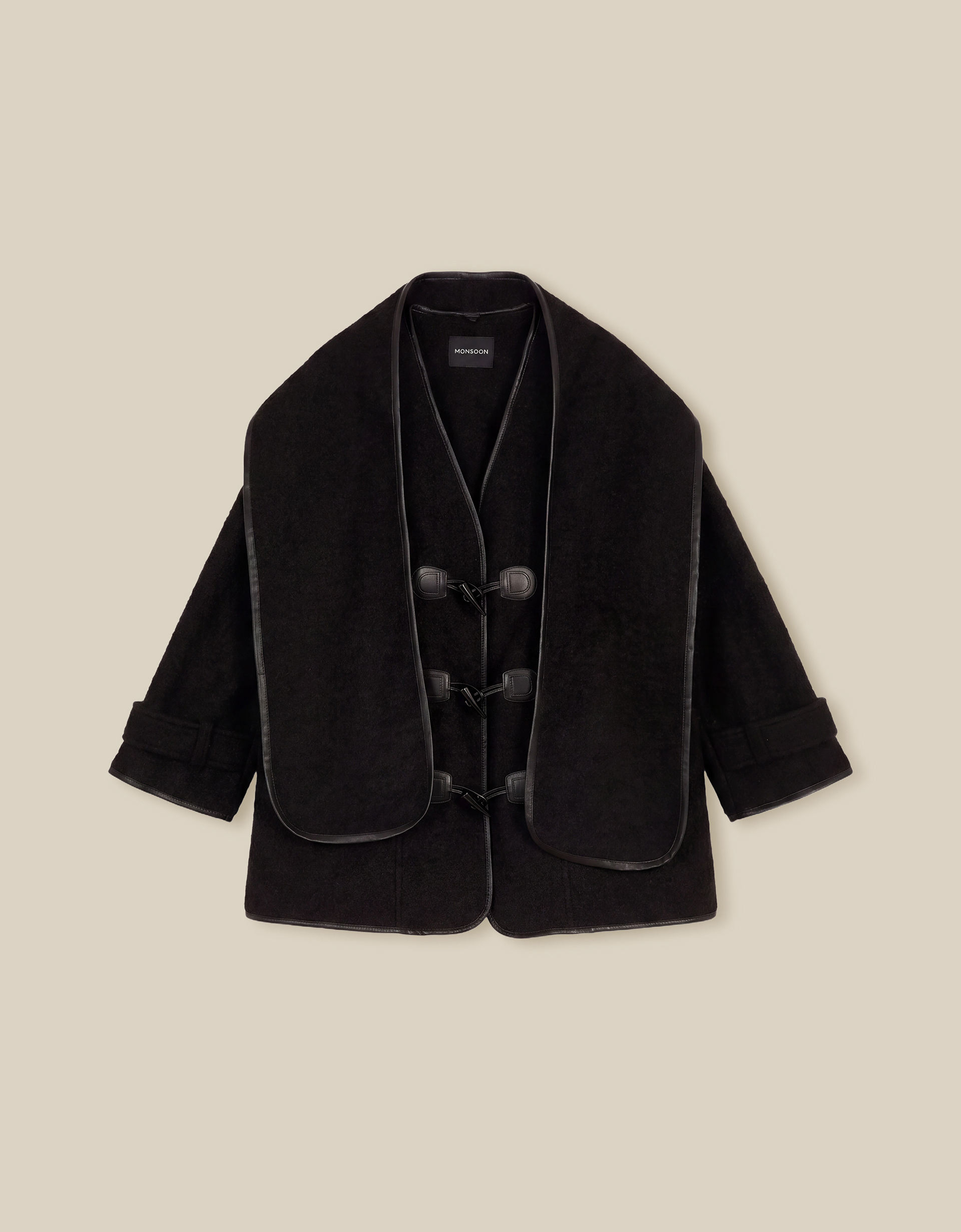 Monsoon Mae Bouclé Coat & Scarf, view 5