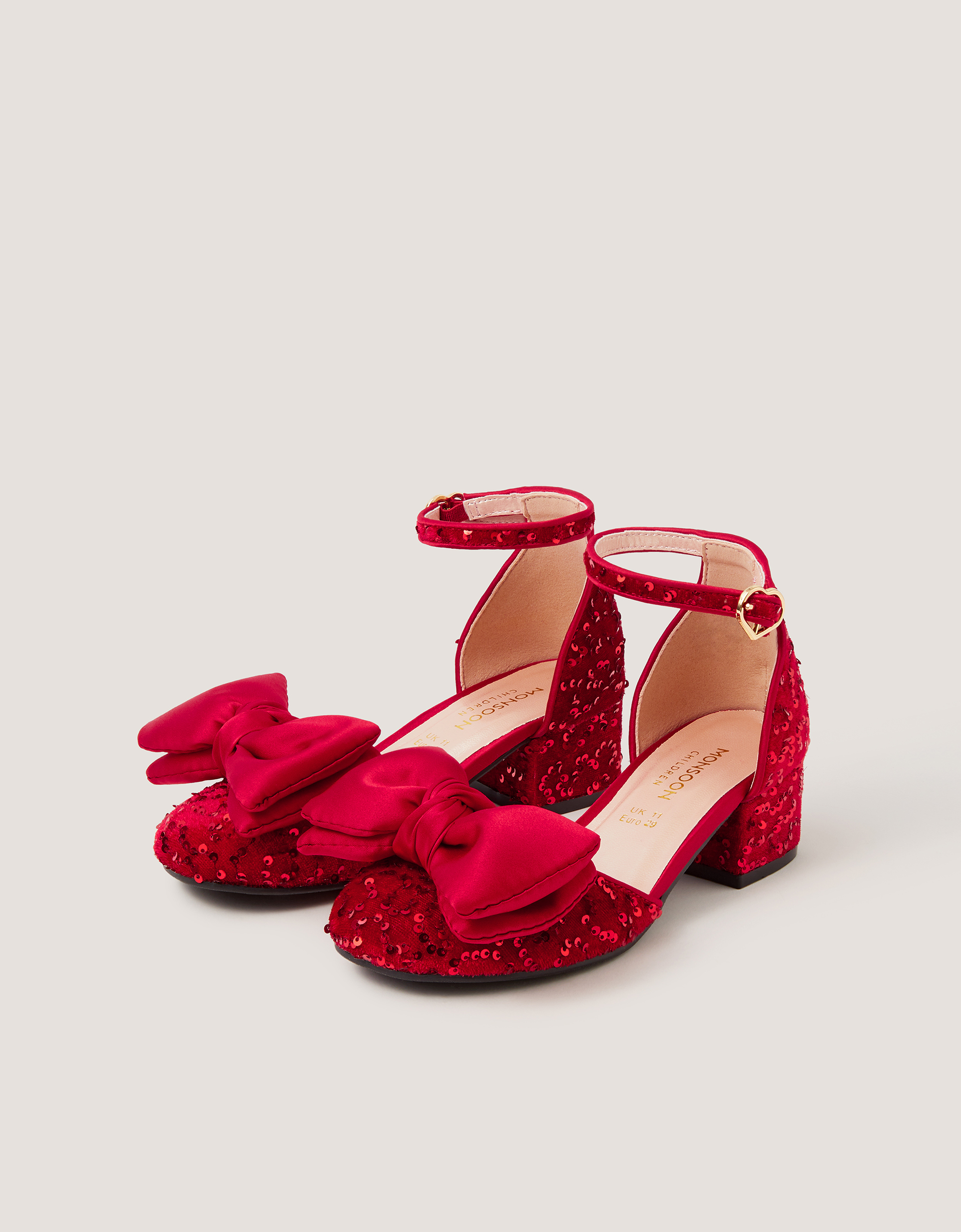 Monsoon Bow Sequin Velvet Two-Part Heels