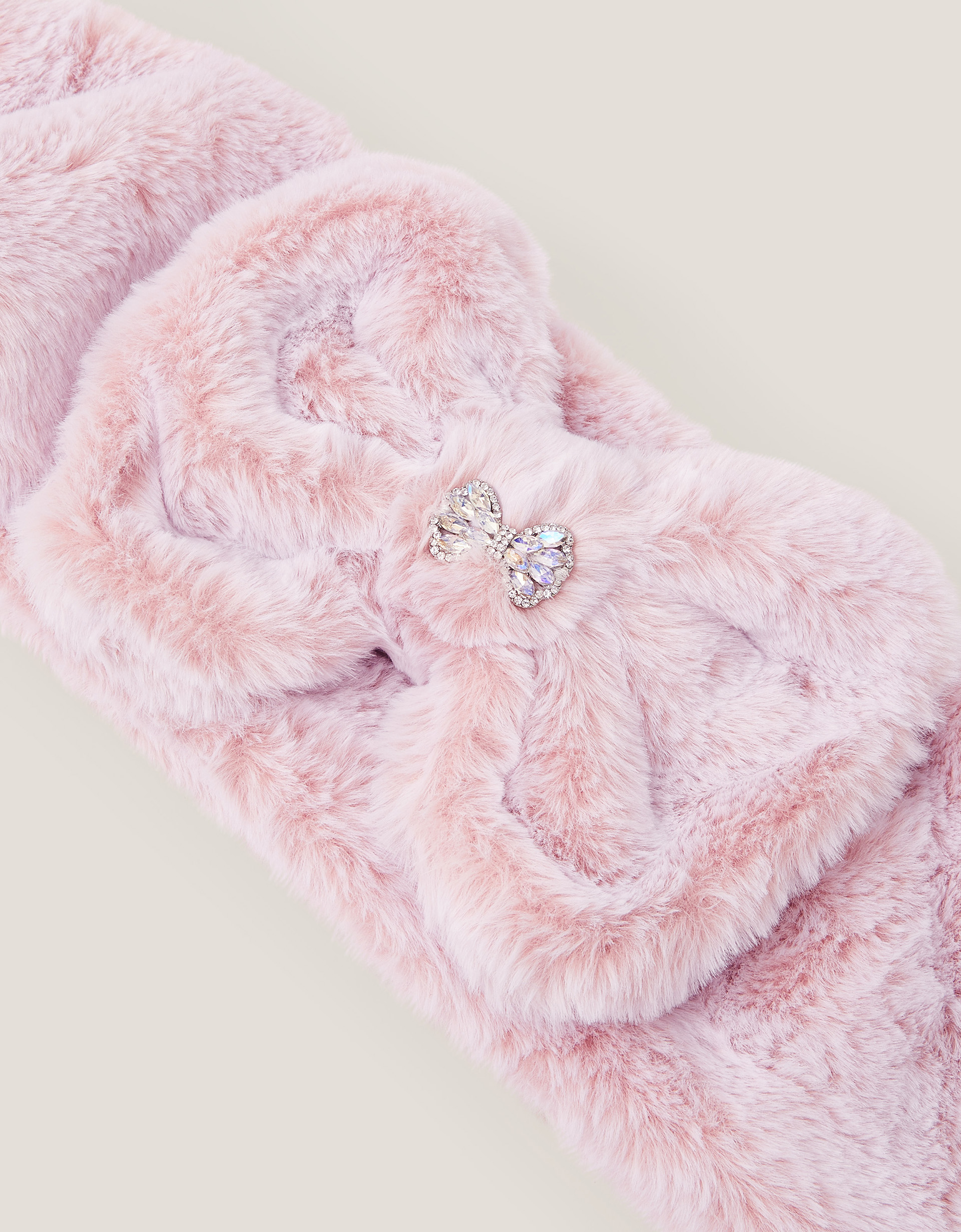 Monsoon Faux Fur Bow Scarf, view 2