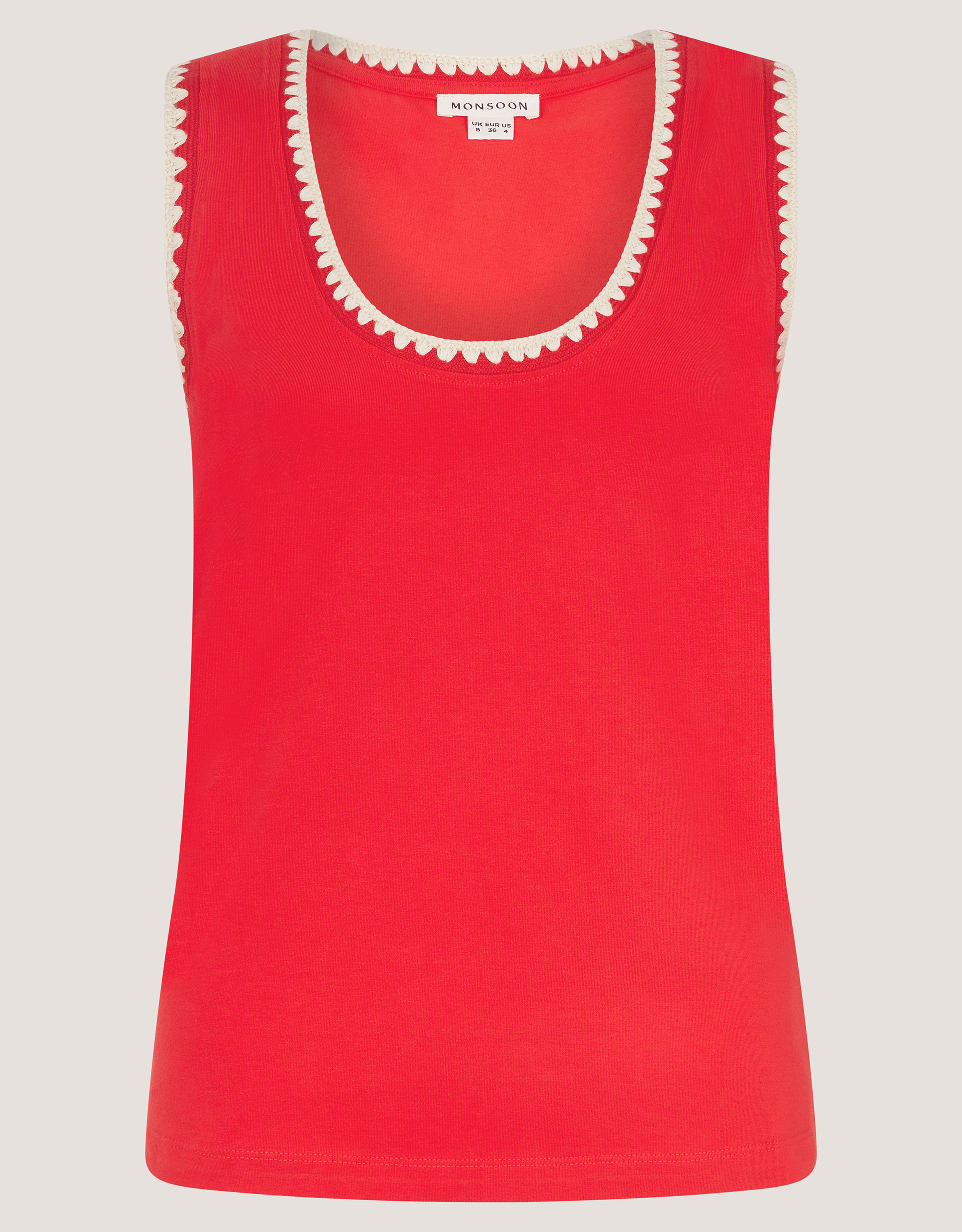 Monsoon Teri Contrast Stitch Jersey Cami Top, view 5