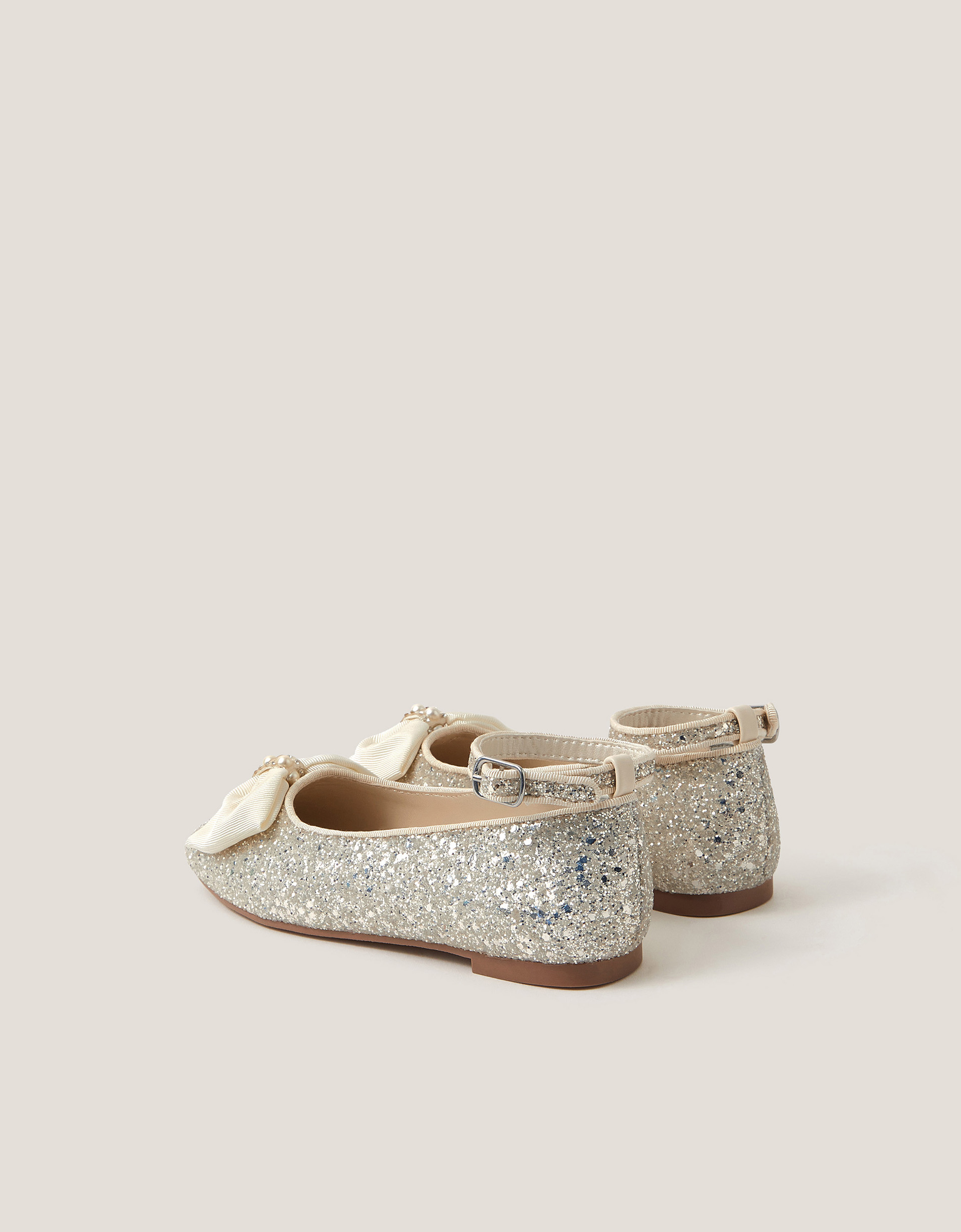 Monsoon Bow Glitter Ballet Flats, view 3