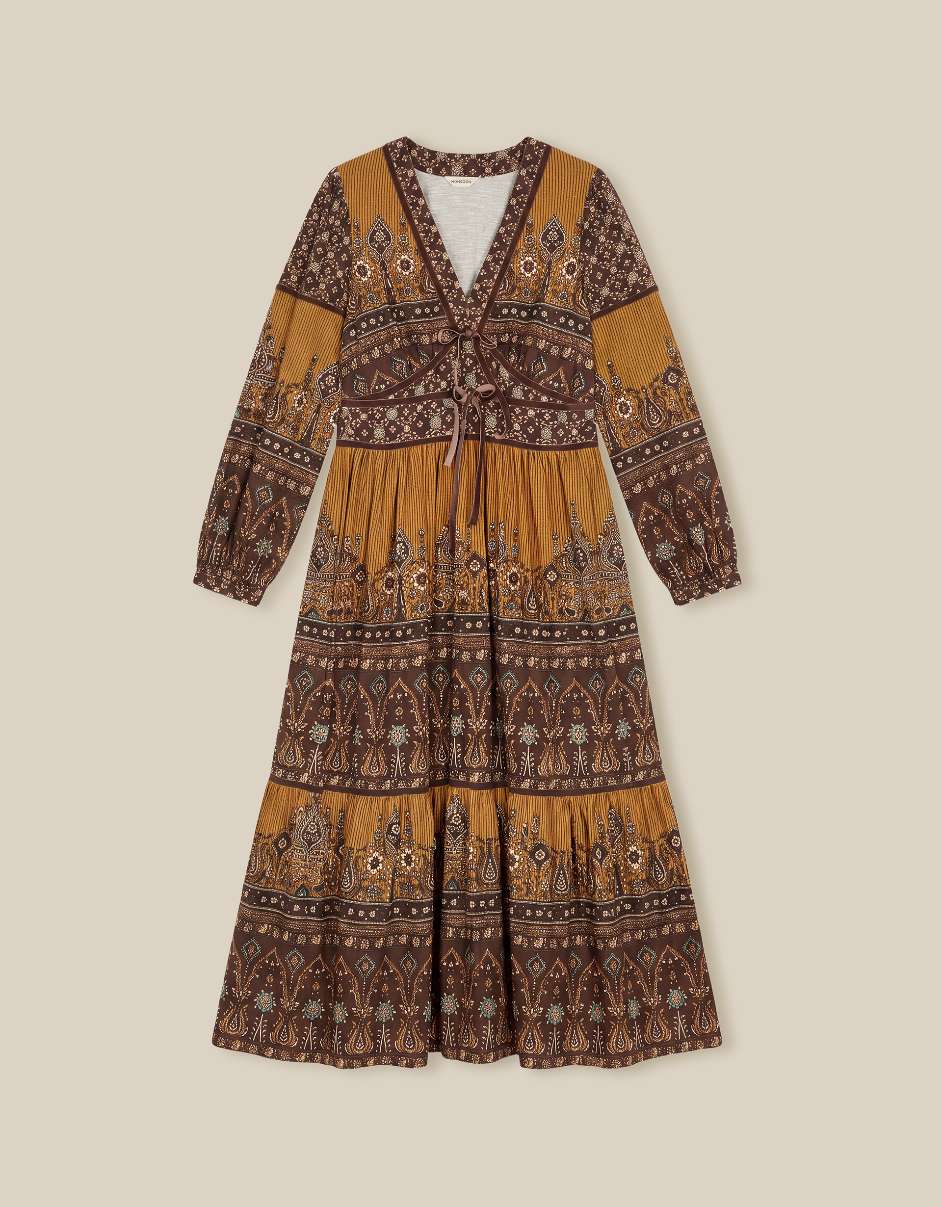 Monsoon Branwen Floral Print Jersey Midi Dress, view 6