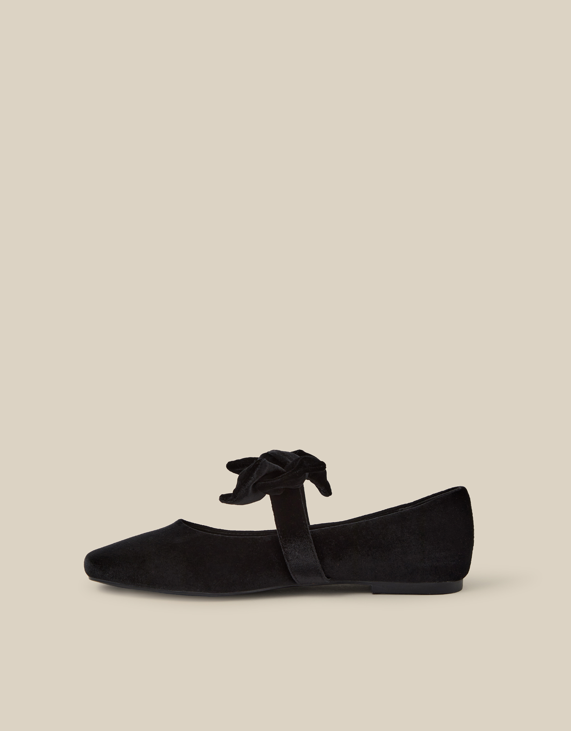 Monsoon Jolie Velvet Mary Jane Ballet Flats in Black, view 3