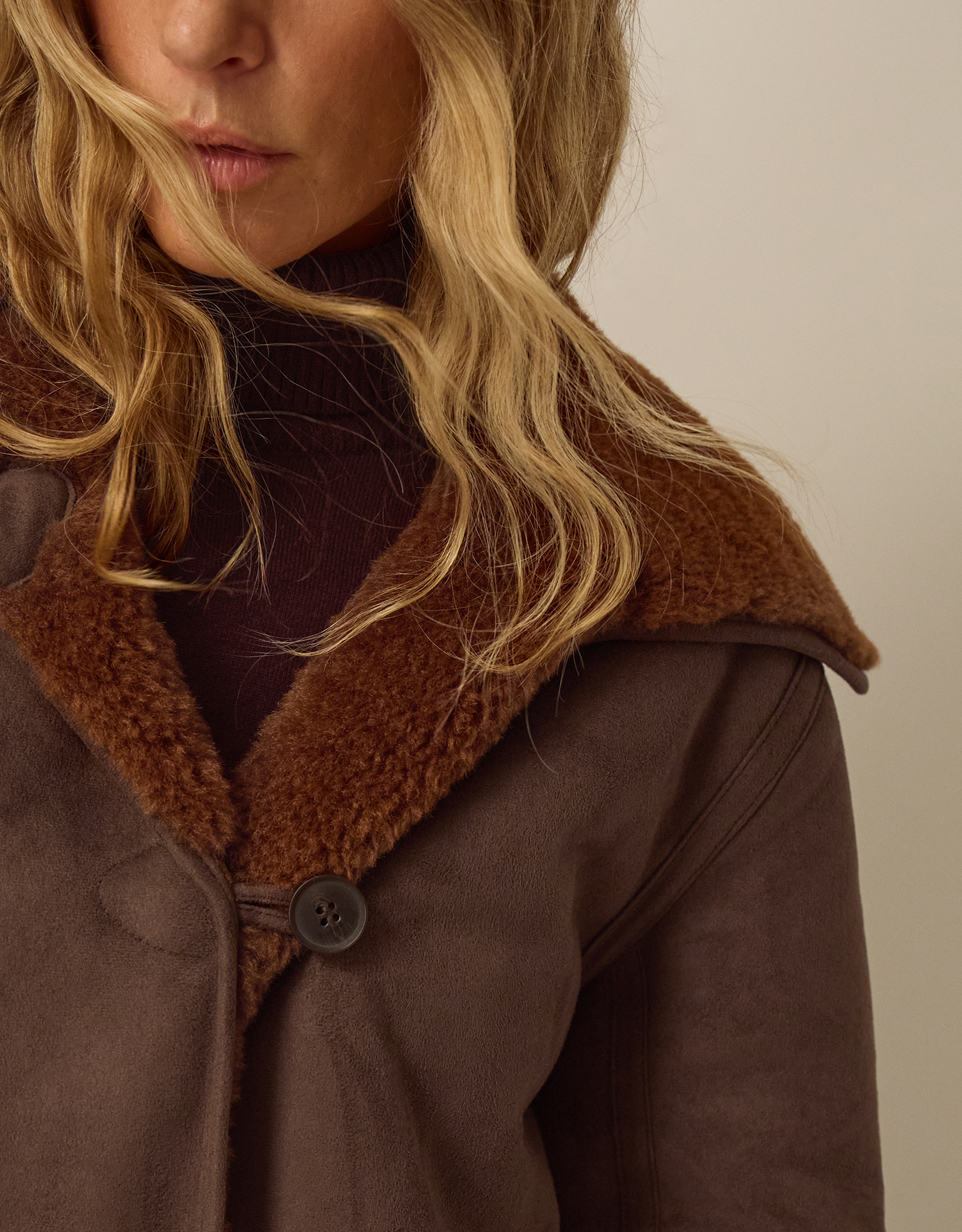 Monsoon Holly Faux Suede Coat, view 5