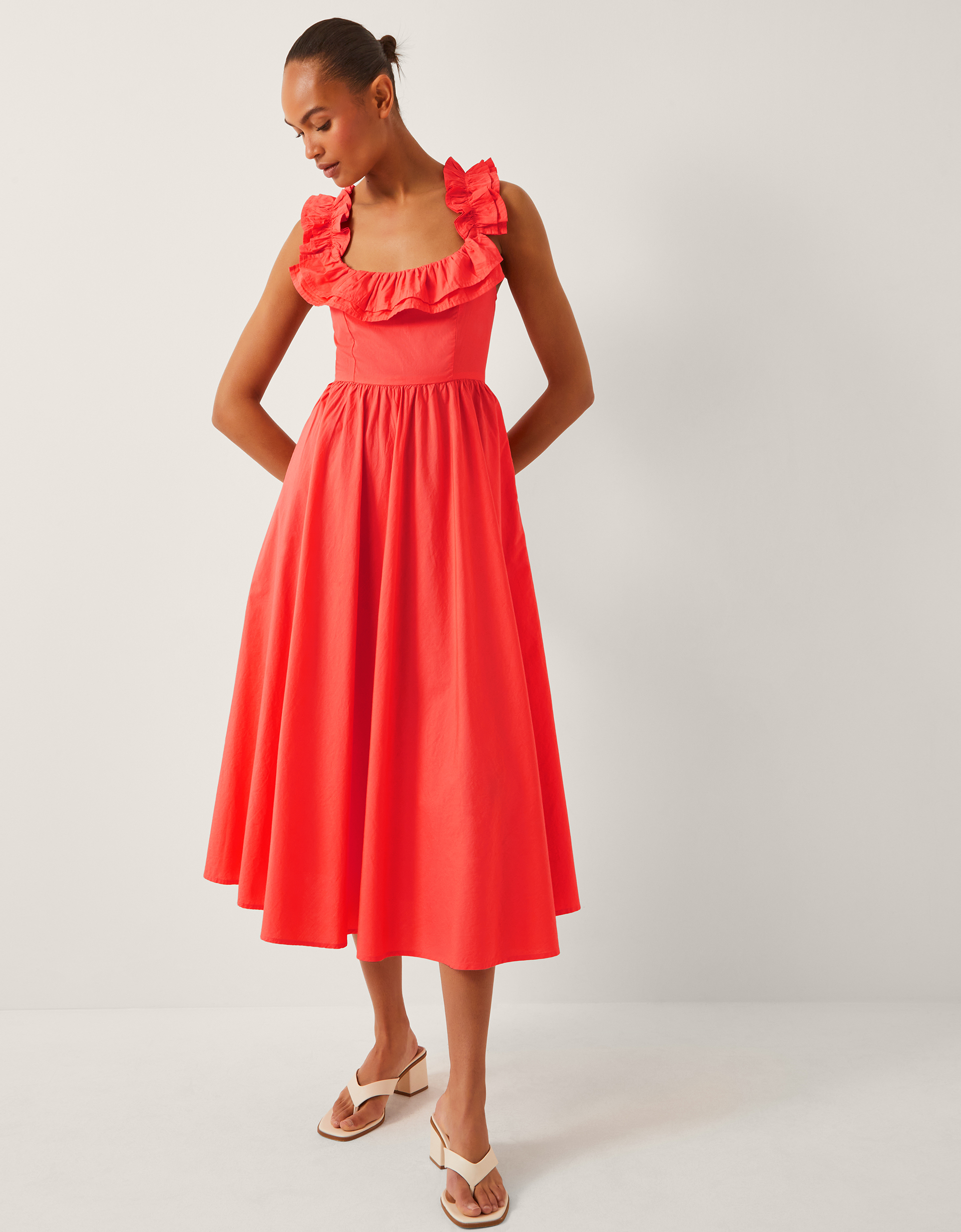 Monsoon Maria Sleeveless Ruffle Midi Dress, view 2