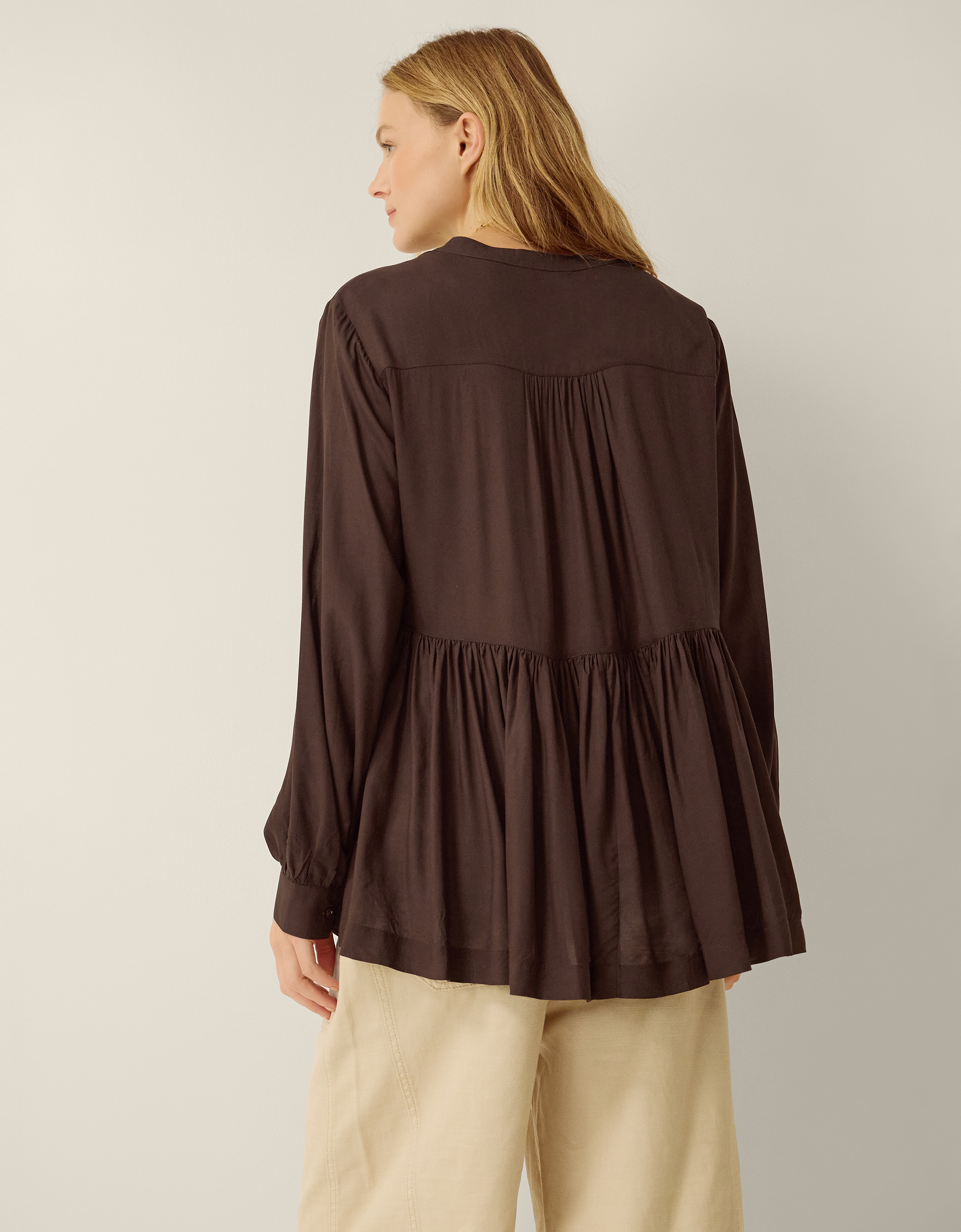 Monsoon Sandy Relaxed Blouse Brown, view 4
