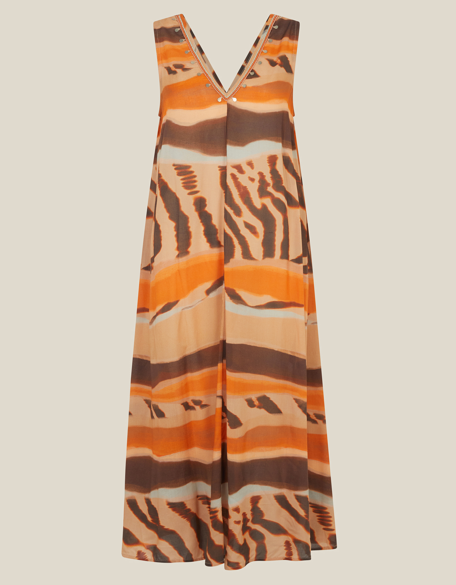 Monsoon Nadia Sleeveless Animal Print Midi Dress, view 5