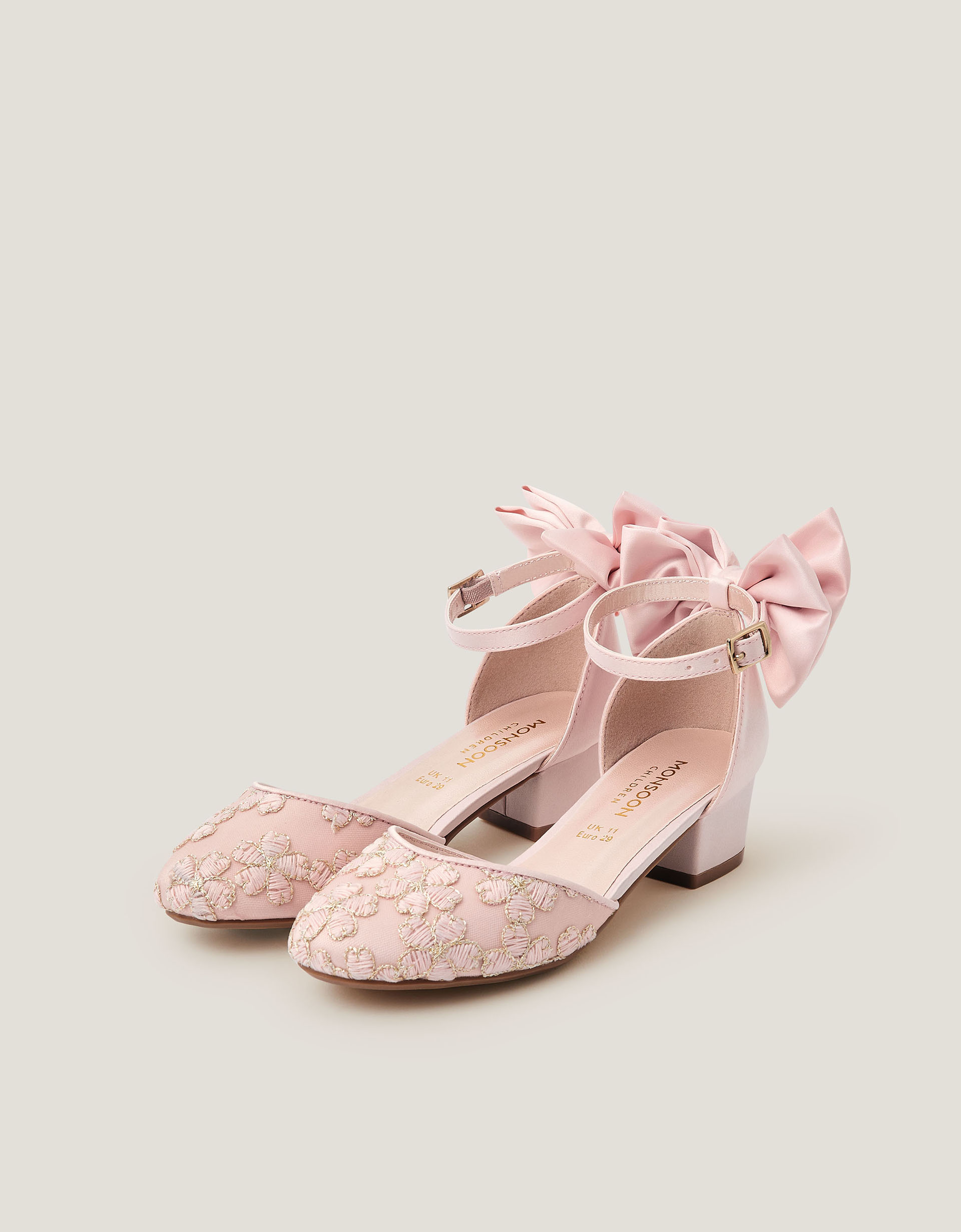 Monsoon Sara Closed-Toe Embroidered Flower Heels