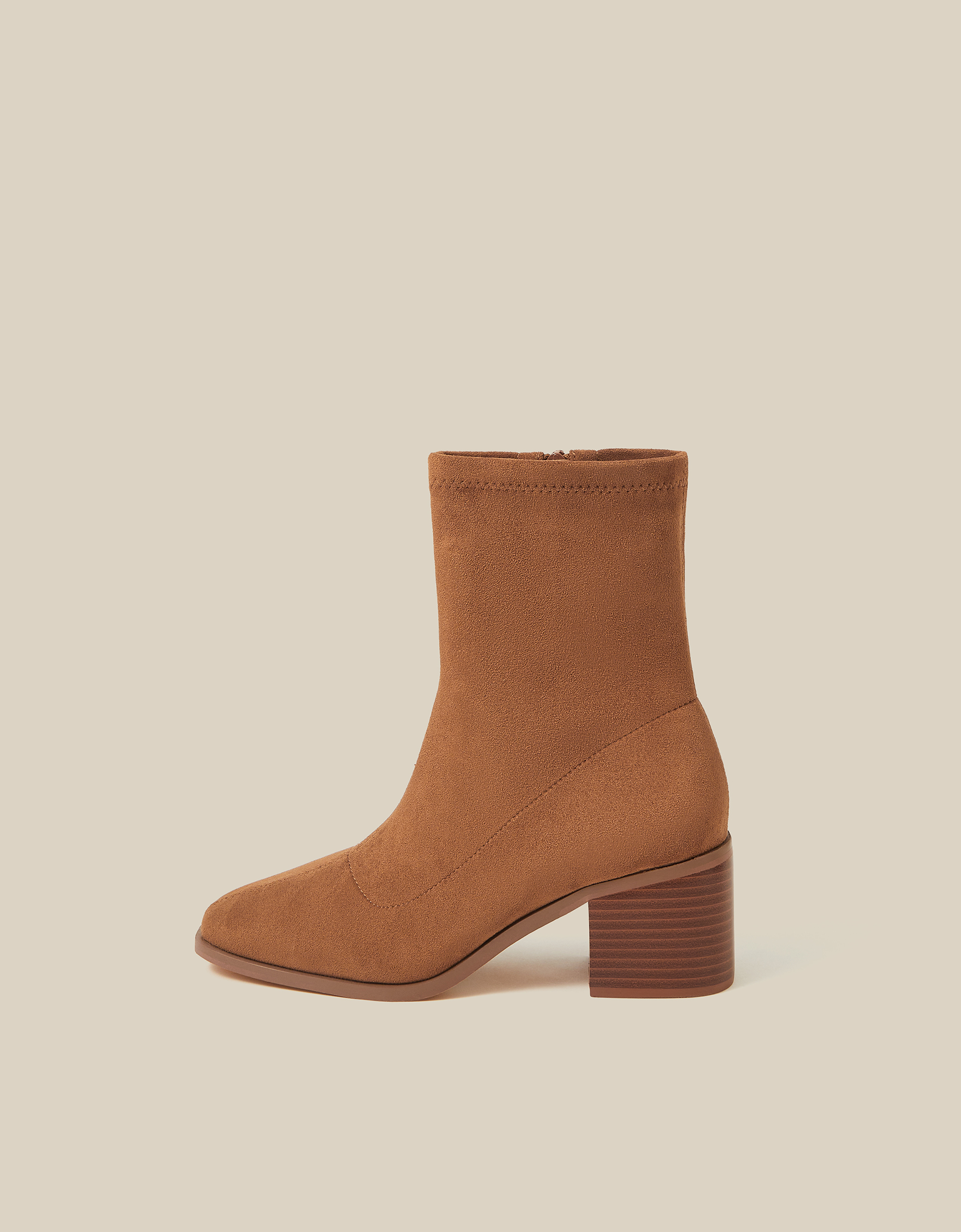 Monsoon Suki Faux Suede Heeled Sock Boots, view 2