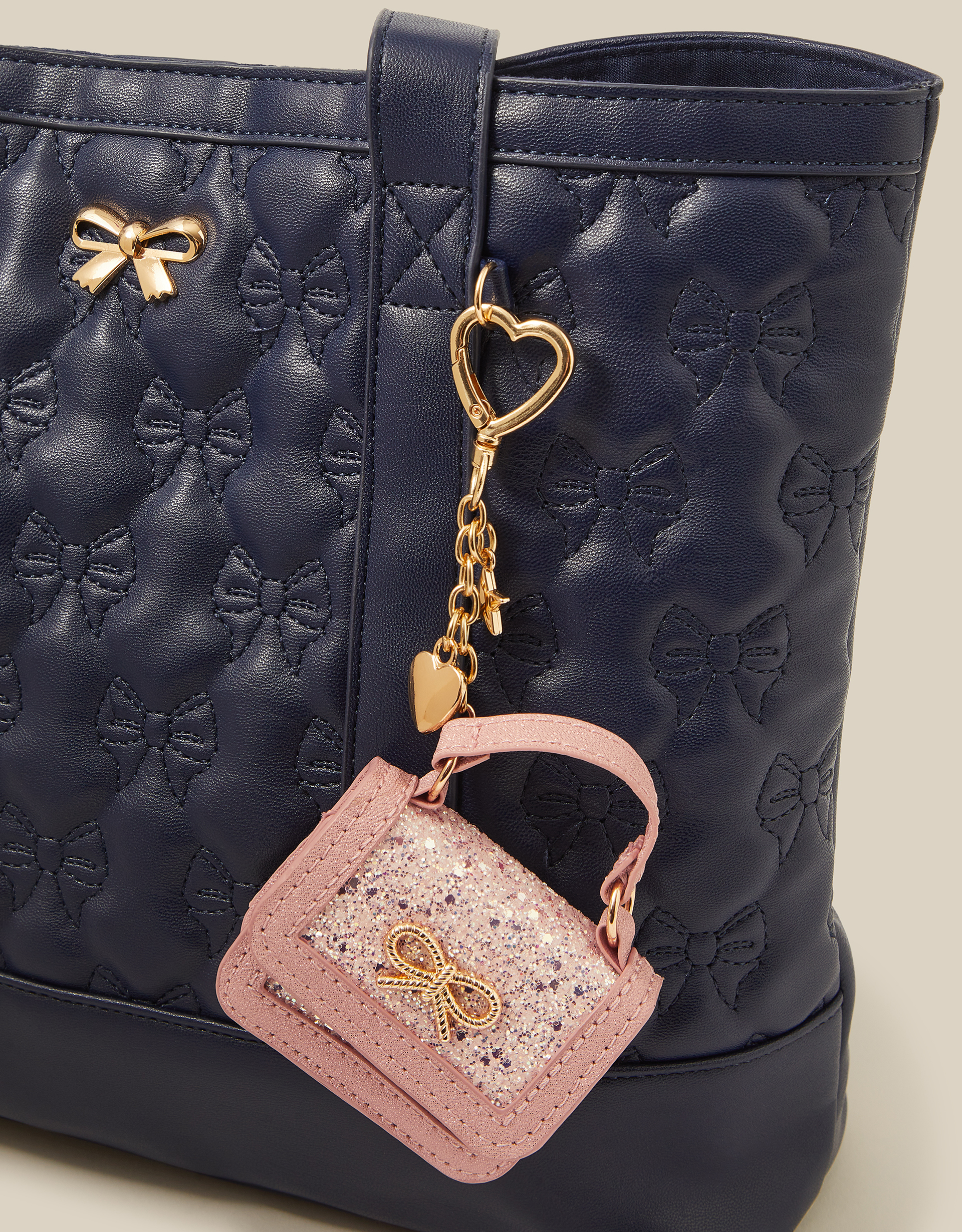 Monsoon Mini Bag Charm in Pink, view 4