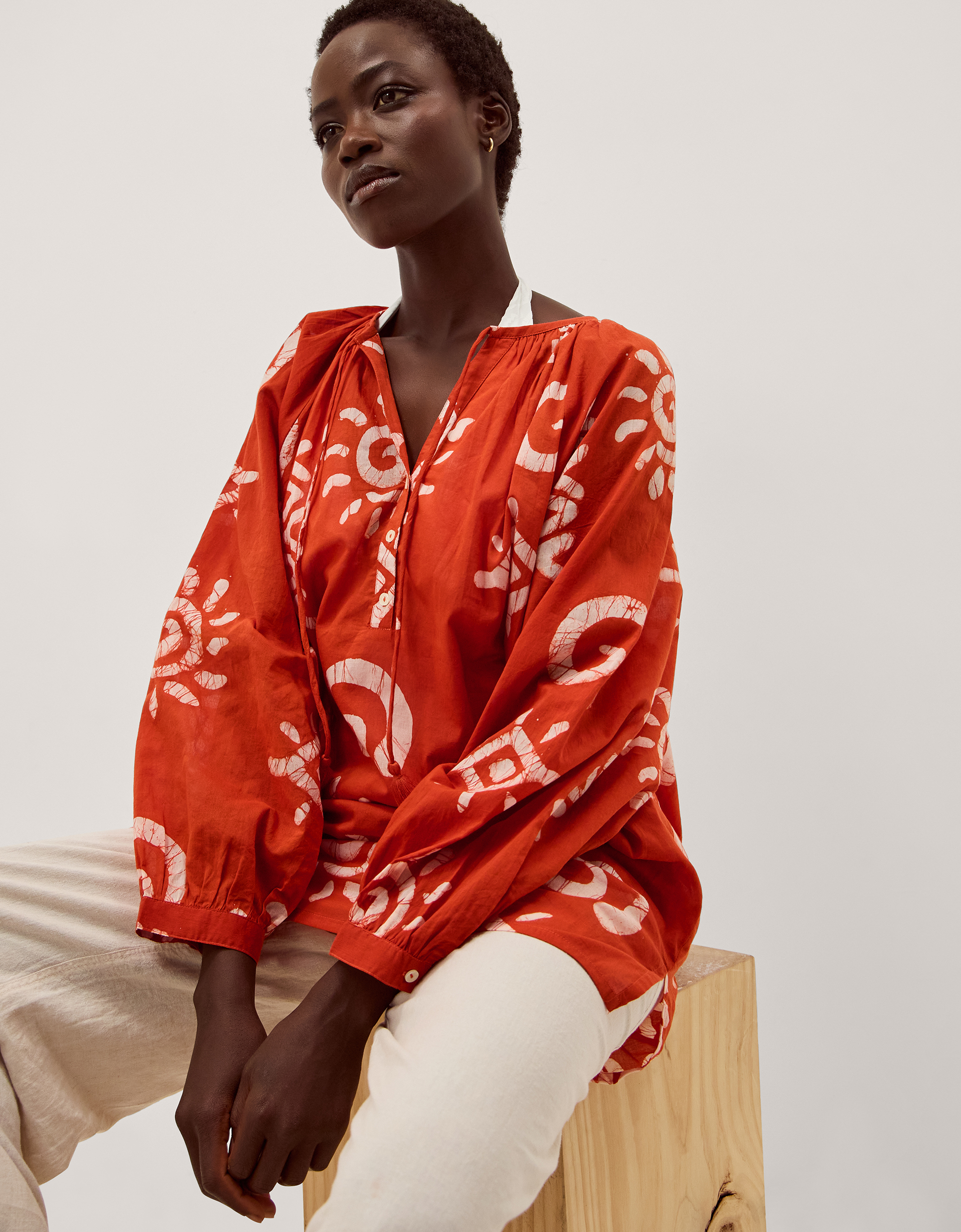 Monsoon Mafalda Sun Print Mini Kaftan in orange