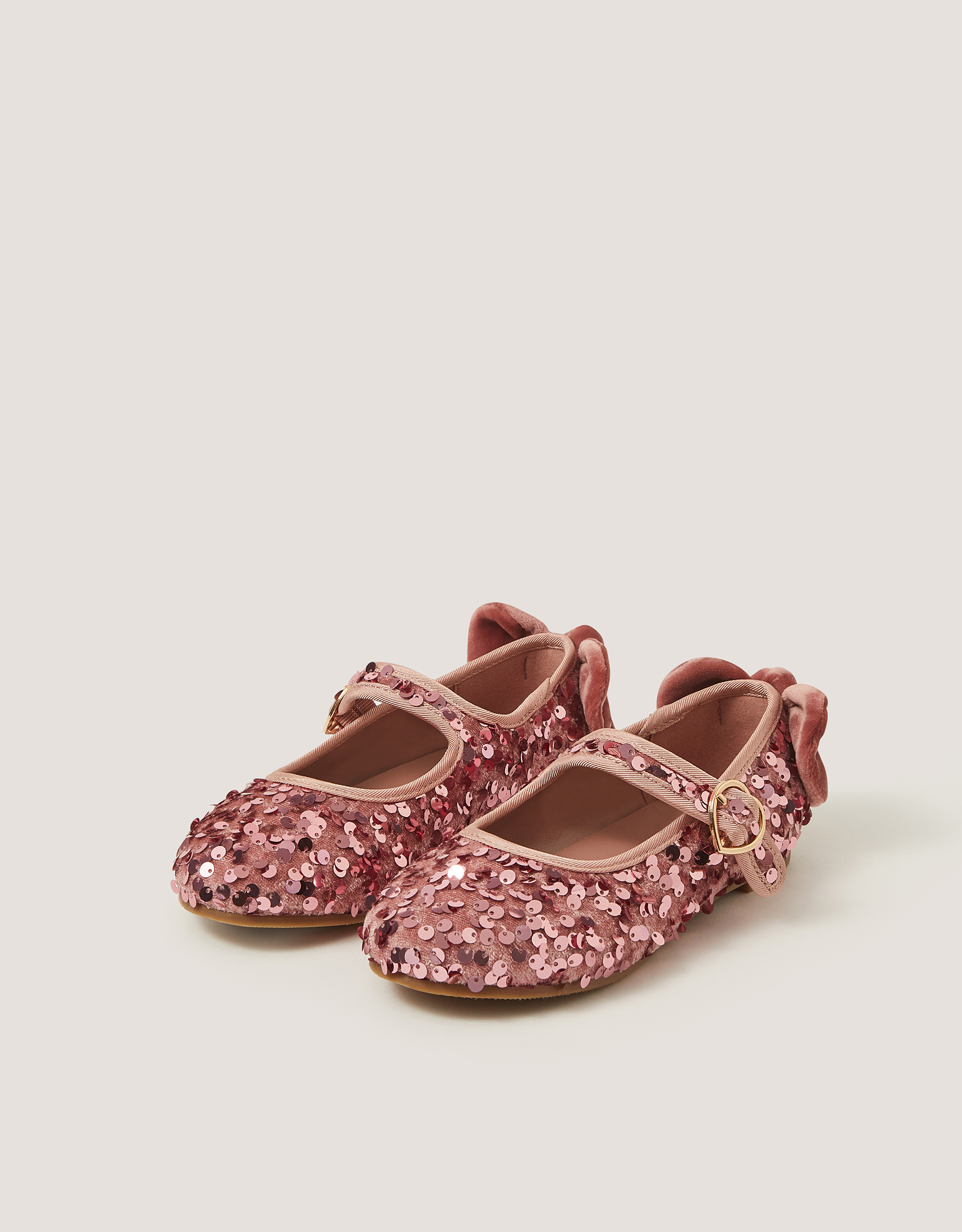 Monsoon Sequin Mary Jane Ballet Flats in Pink