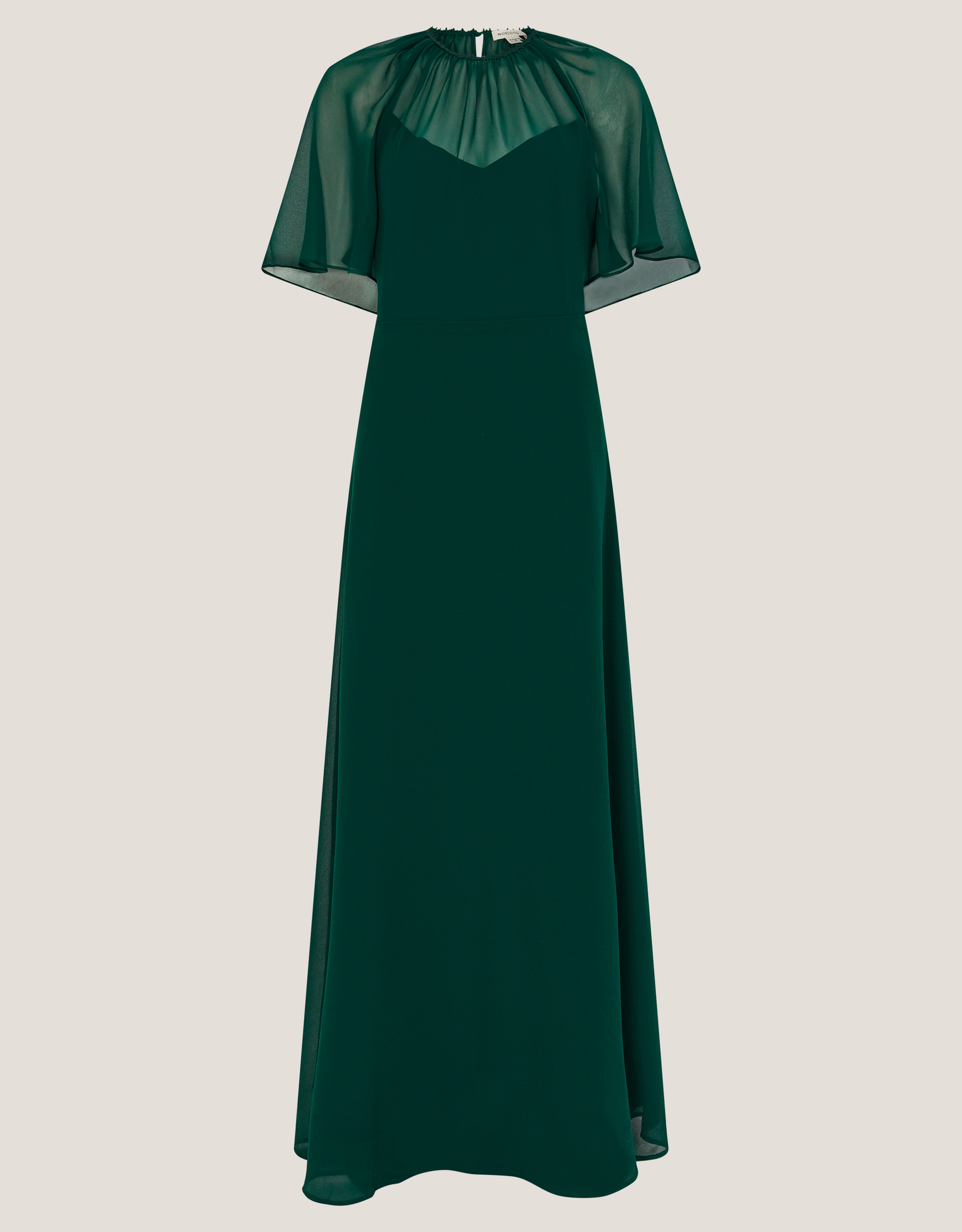 Monsoon Dark Green Mona Angel Sleeve Maxi Dress, view 5